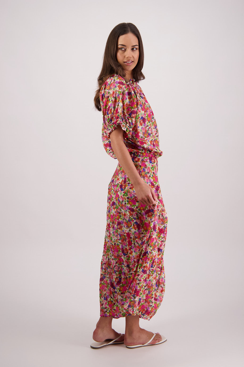 Teddy Bright Floral Ramie Top
