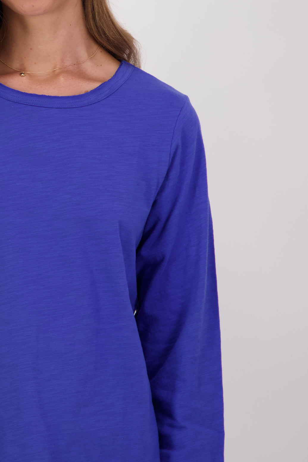 Maki Cotton Long Sleeve T-Shirt - Royal Blue