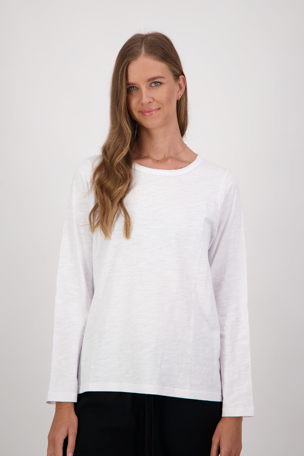 Maki Cotton Long Sleeve T-Shirt - White