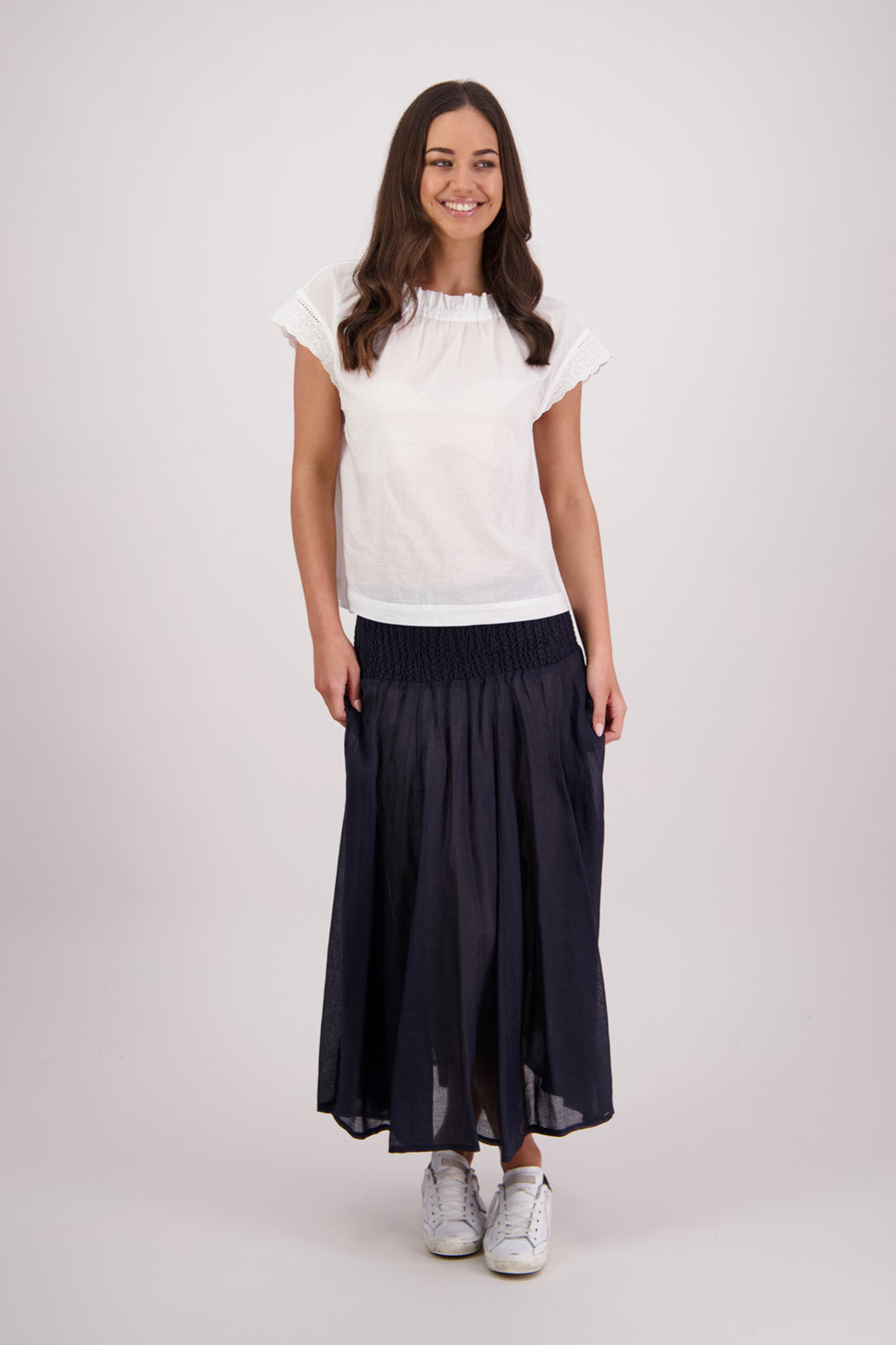 Briarwood Pandora Skirt in Ink, 100% Ramie.