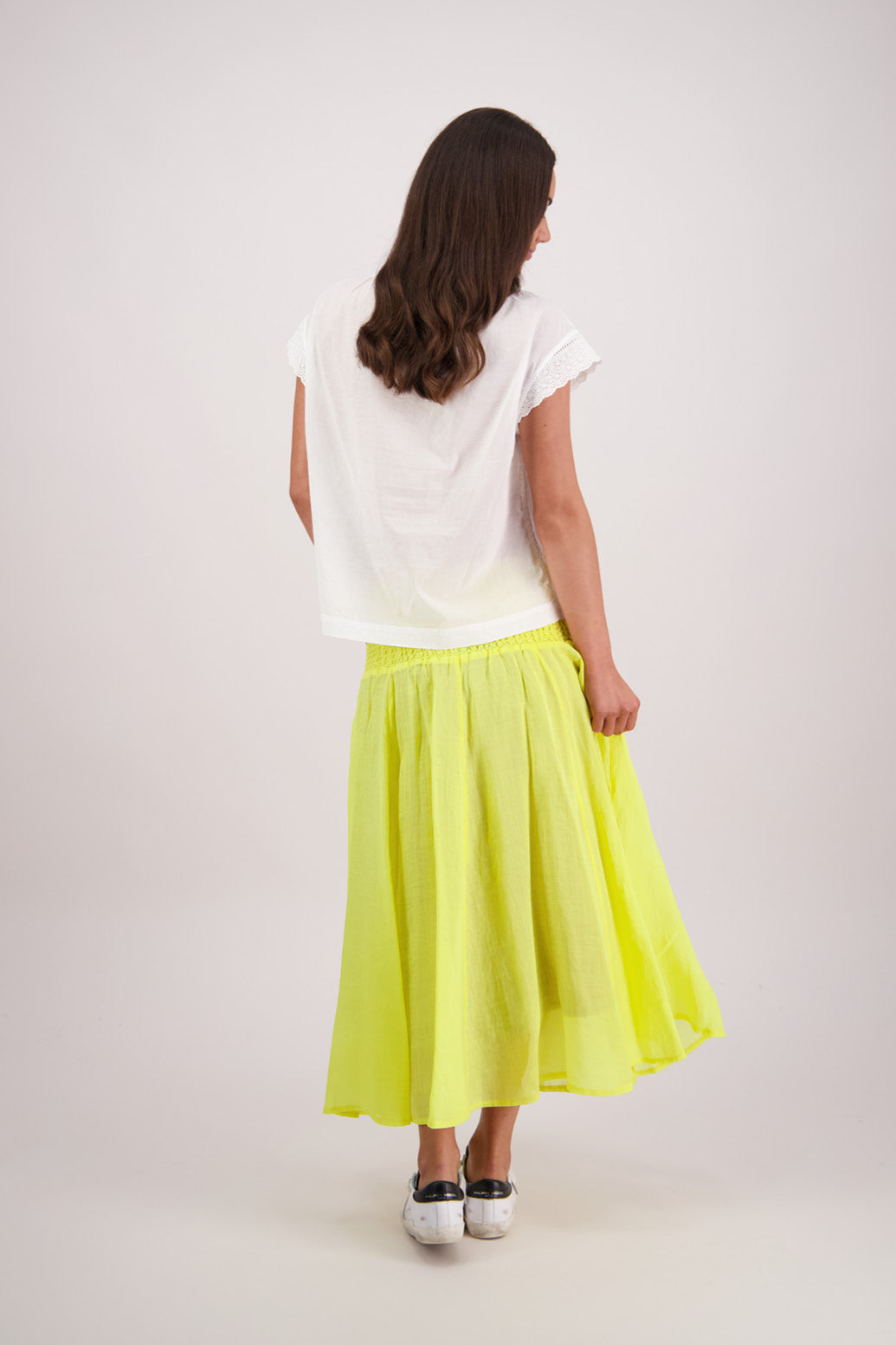 Back view Briarwood Pandora Skirt in Yellow.