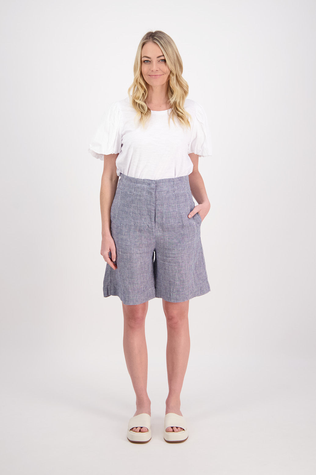 Pax Ink Houndstooth Linen Short