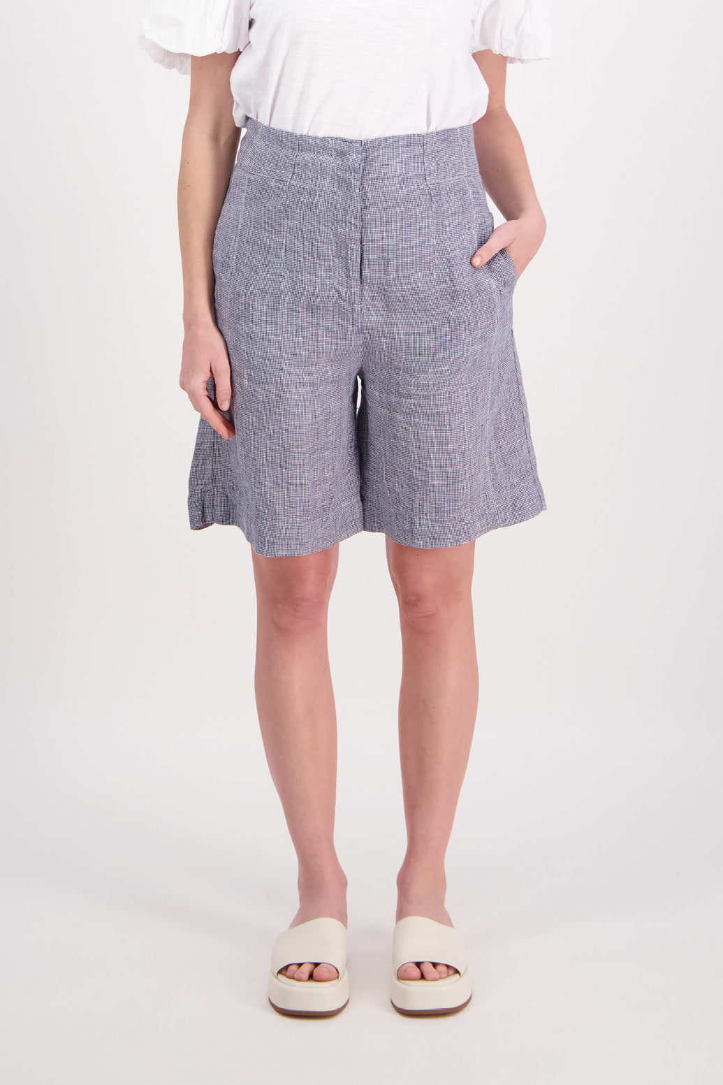 Pax Ink Houndstooth Linen Short