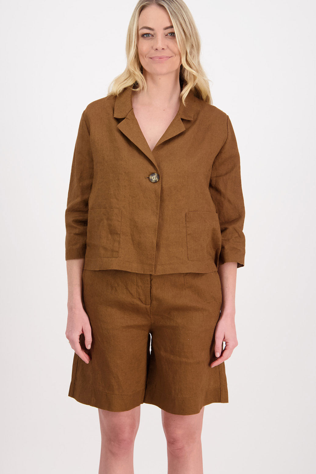 Peggy Tan Linen Box Fit Jacket