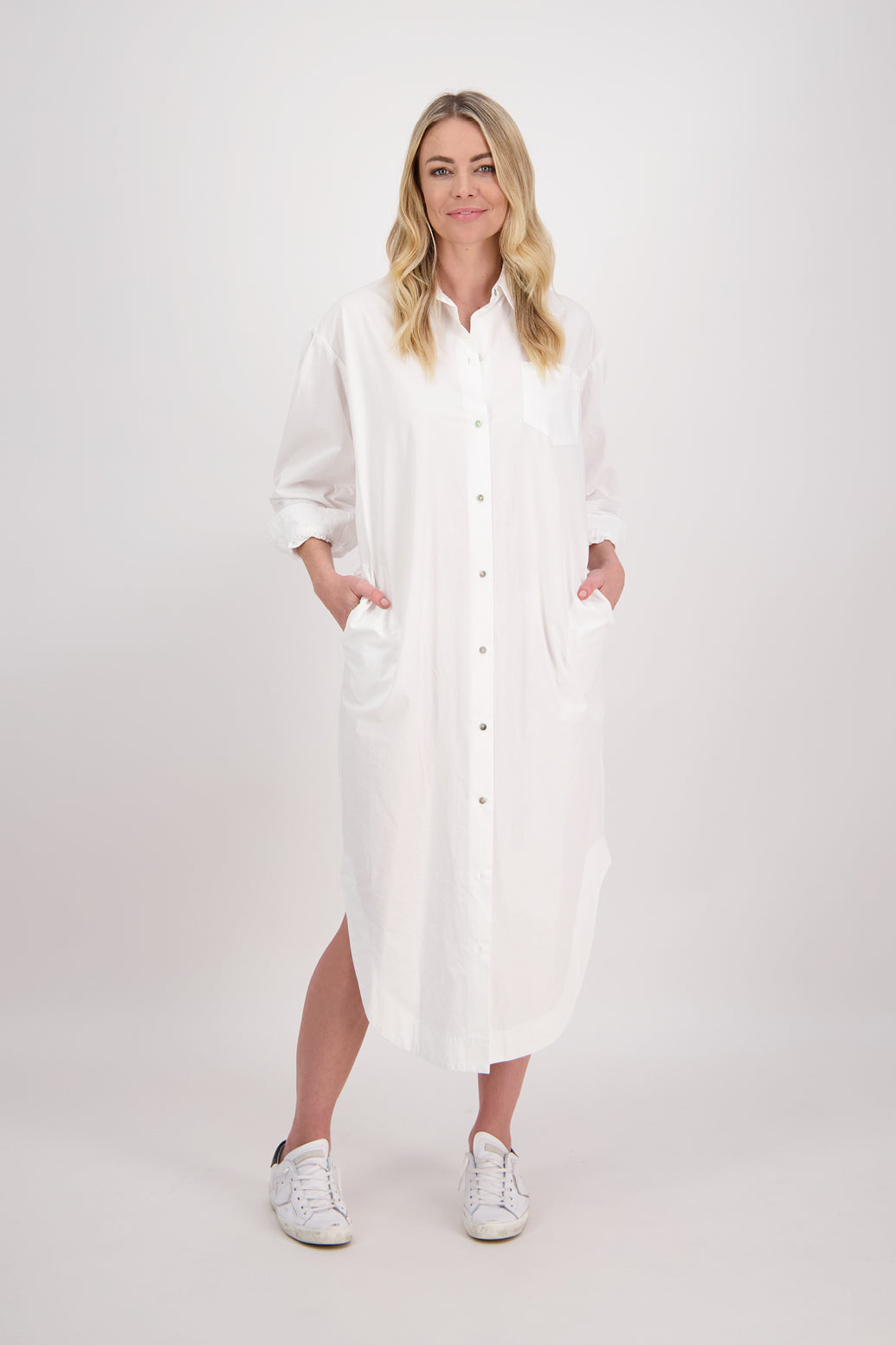 Peri White Shirt Dress