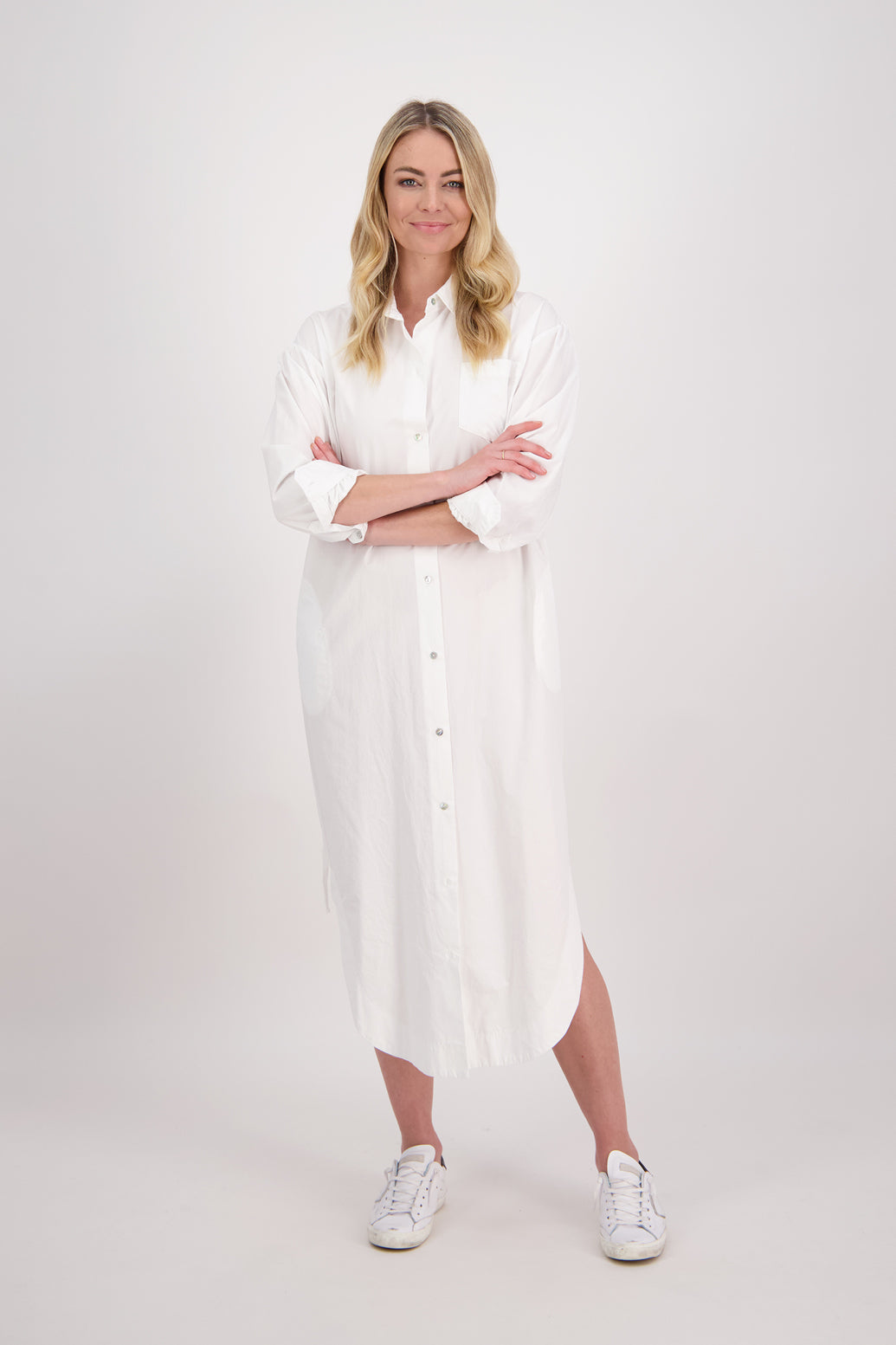 Peri White Shirt Dress