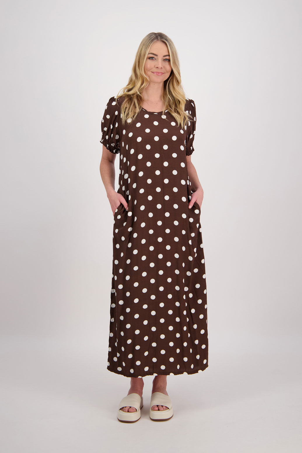 Petunia Maxi Dress with Side Splits + Pockets - Chocolate Spot