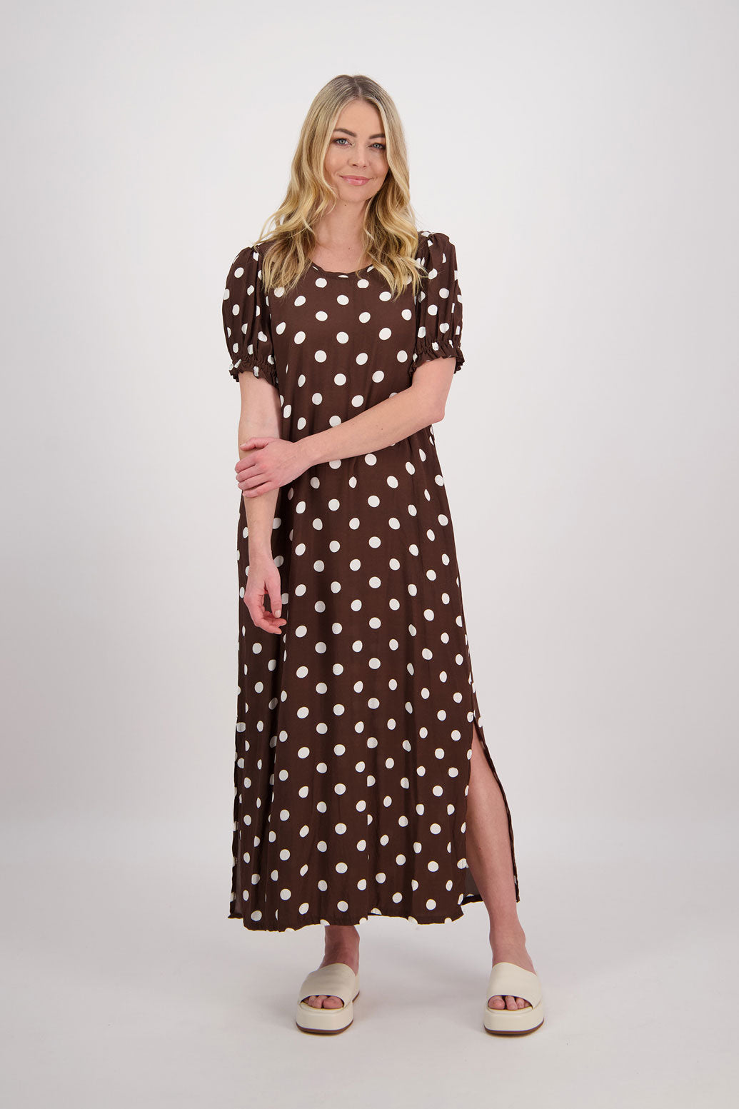 Petunia Maxi Dress with Side Splits + Pockets - Chocolate Spot