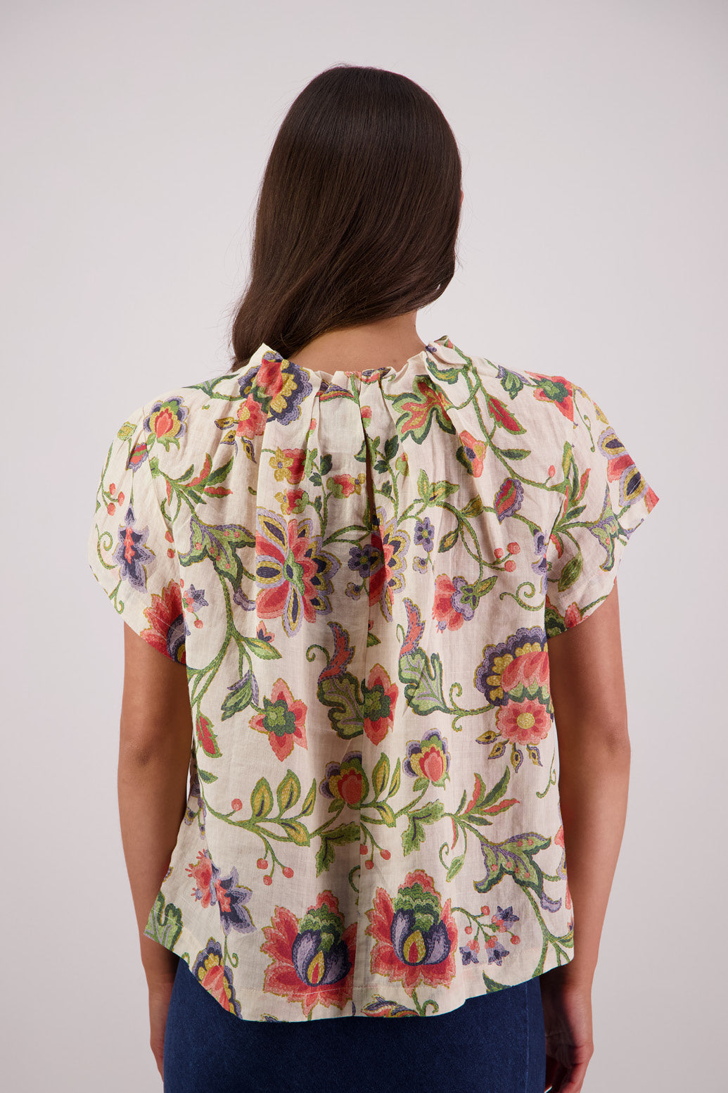 Back view of Briarwood Pia Top in Jacobean print.