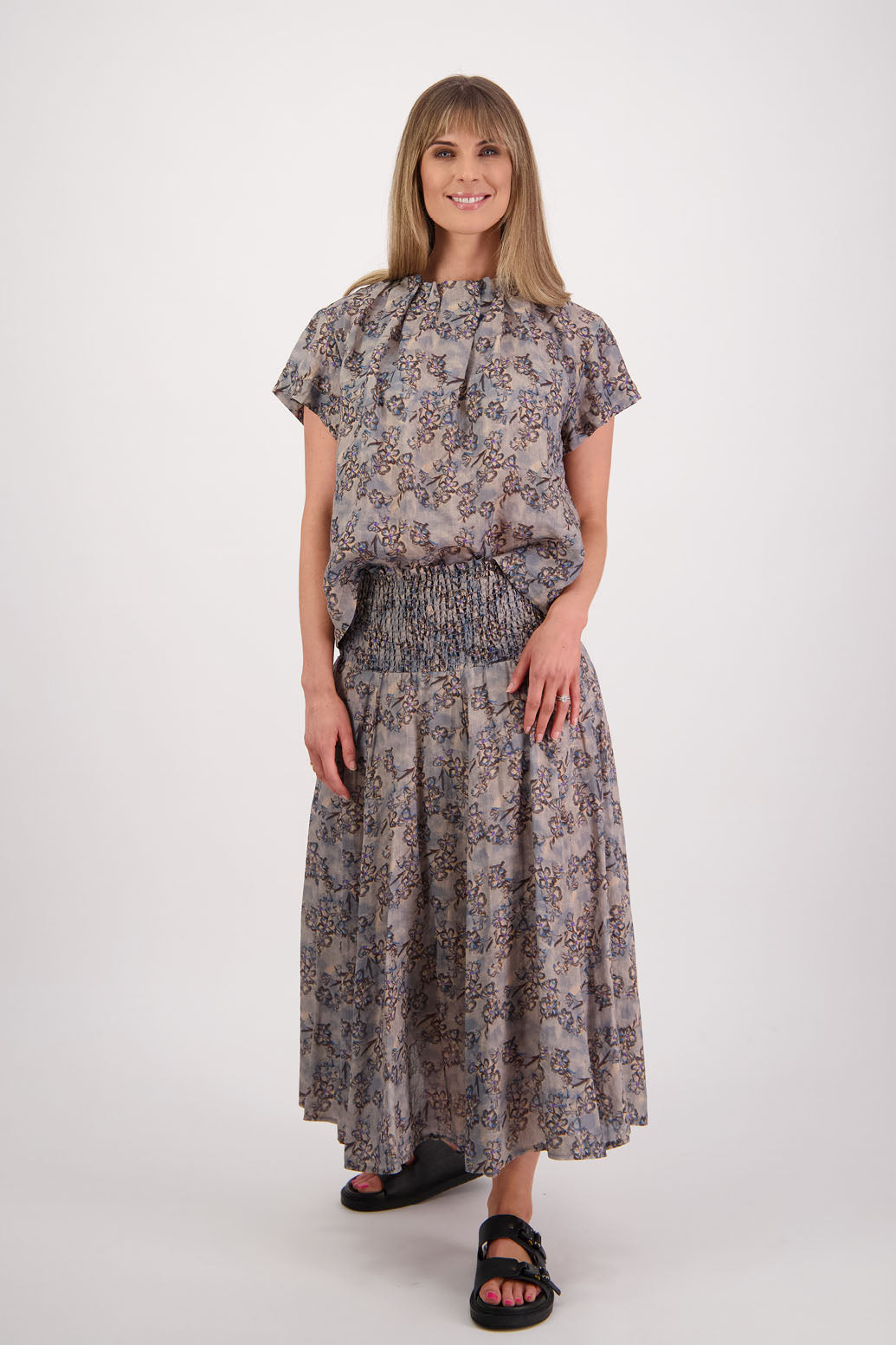 Pia Denim Daisy Ramie Top