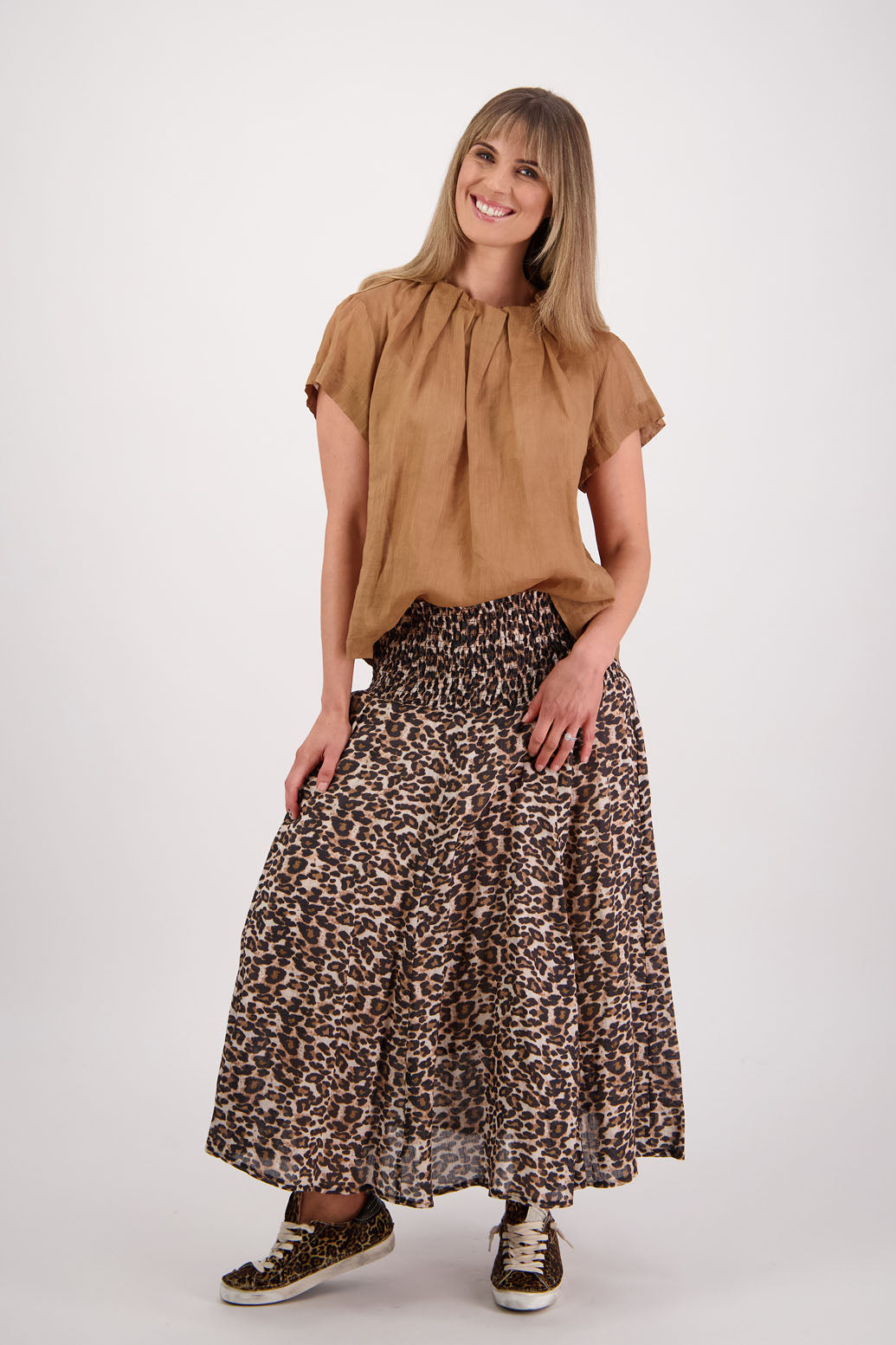 Pandora Leopard Ramie Skirt