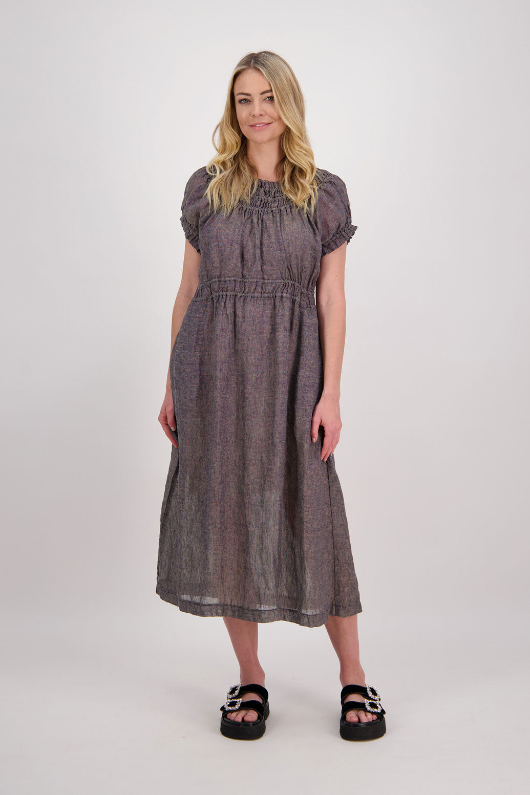 Pollyanna Linen Gauze Maxi Dress - Ink