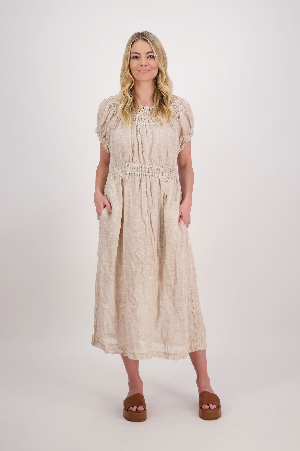 Pollyanna Linen Gauze Maxi Dress - Natural