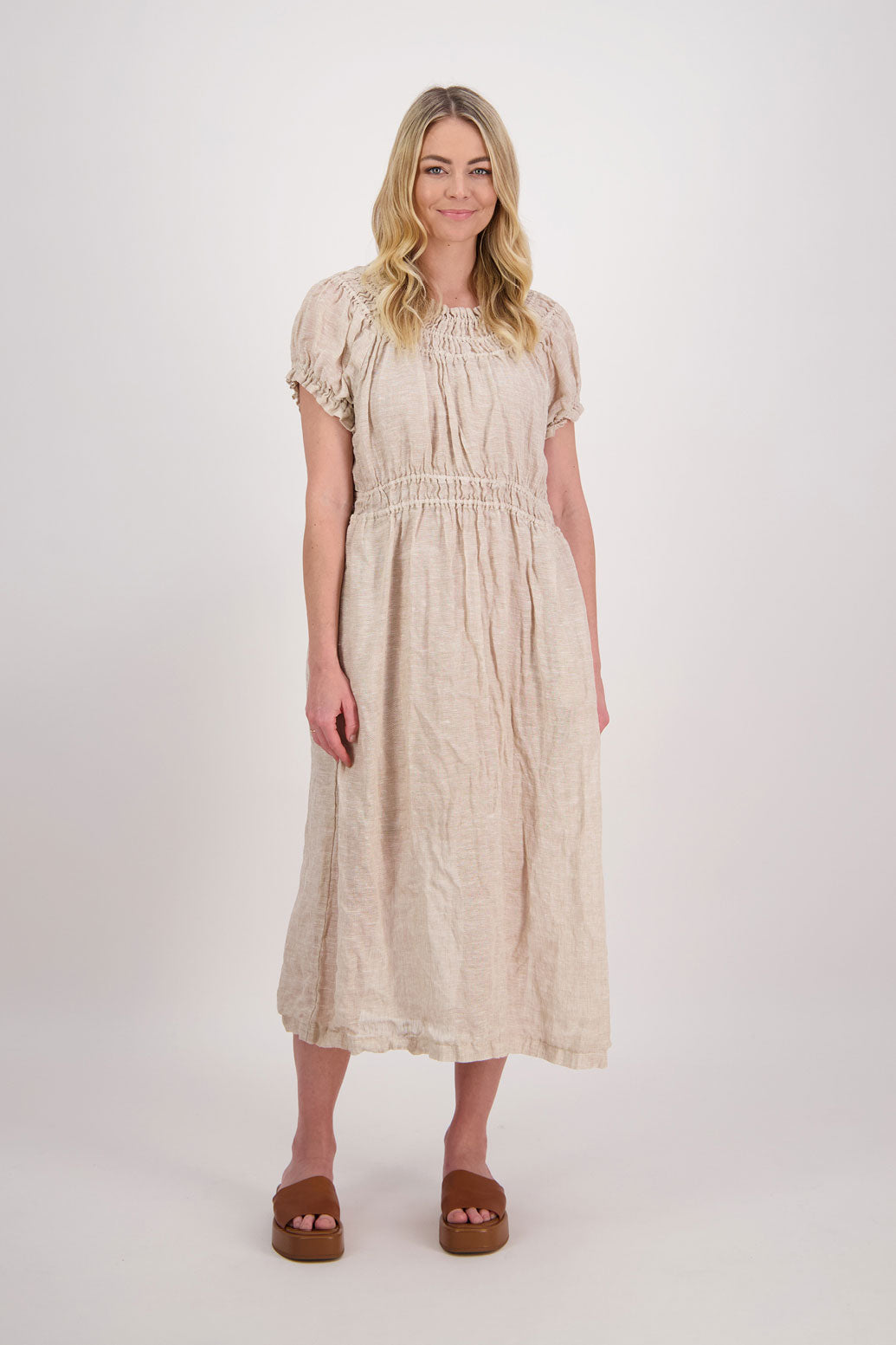 Pollyanna Linen Gauze Maxi Dress - Natural