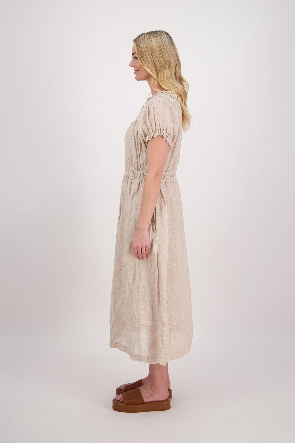 Pollyanna Linen Gauze Maxi Dress - Natural