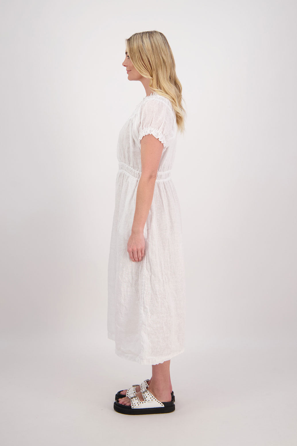 Pollyanna Linen Gauze Maxi Dress - White