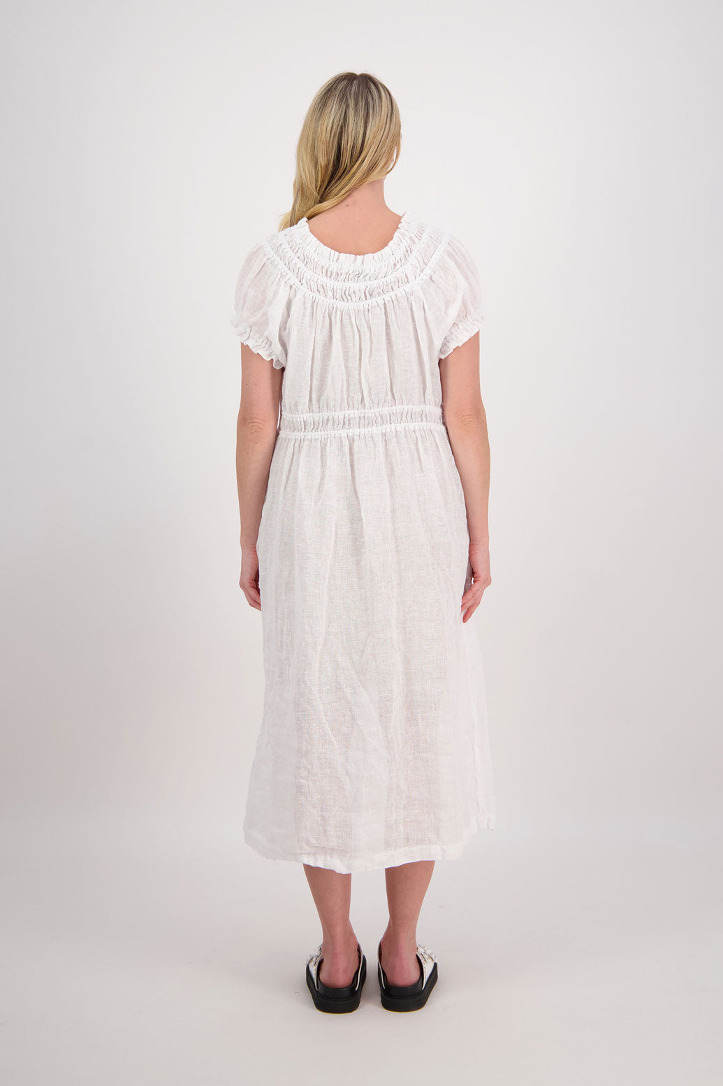 Pollyanna Linen Gauze Maxi Dress - White