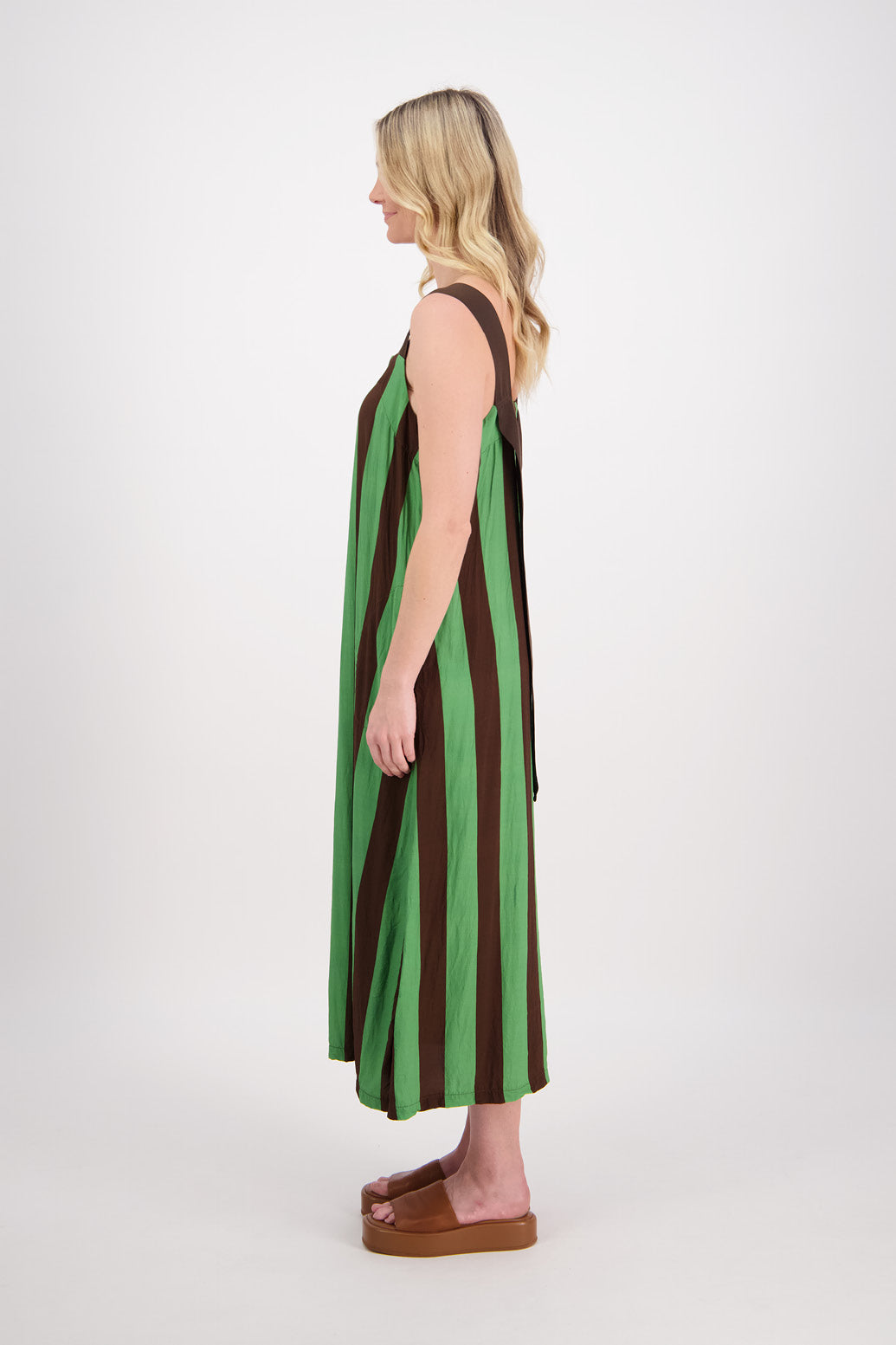 Prue Choc/Green Stripe Dress