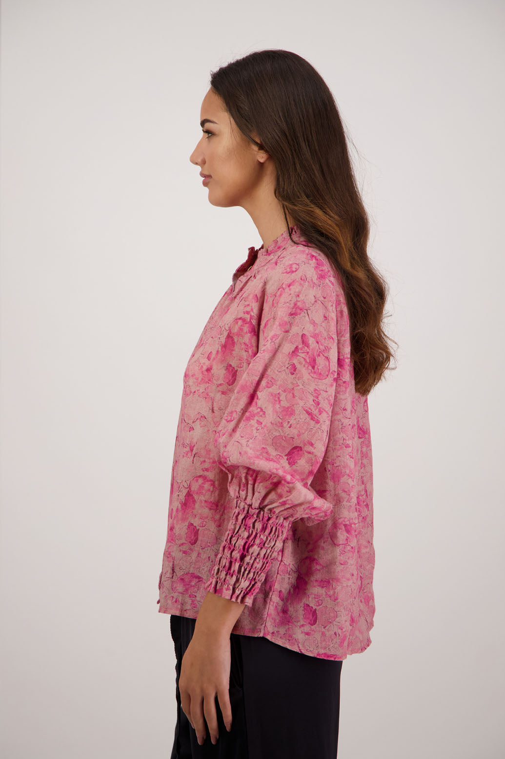 Raewyn Pink Floral Shirt, Briarwood NZ