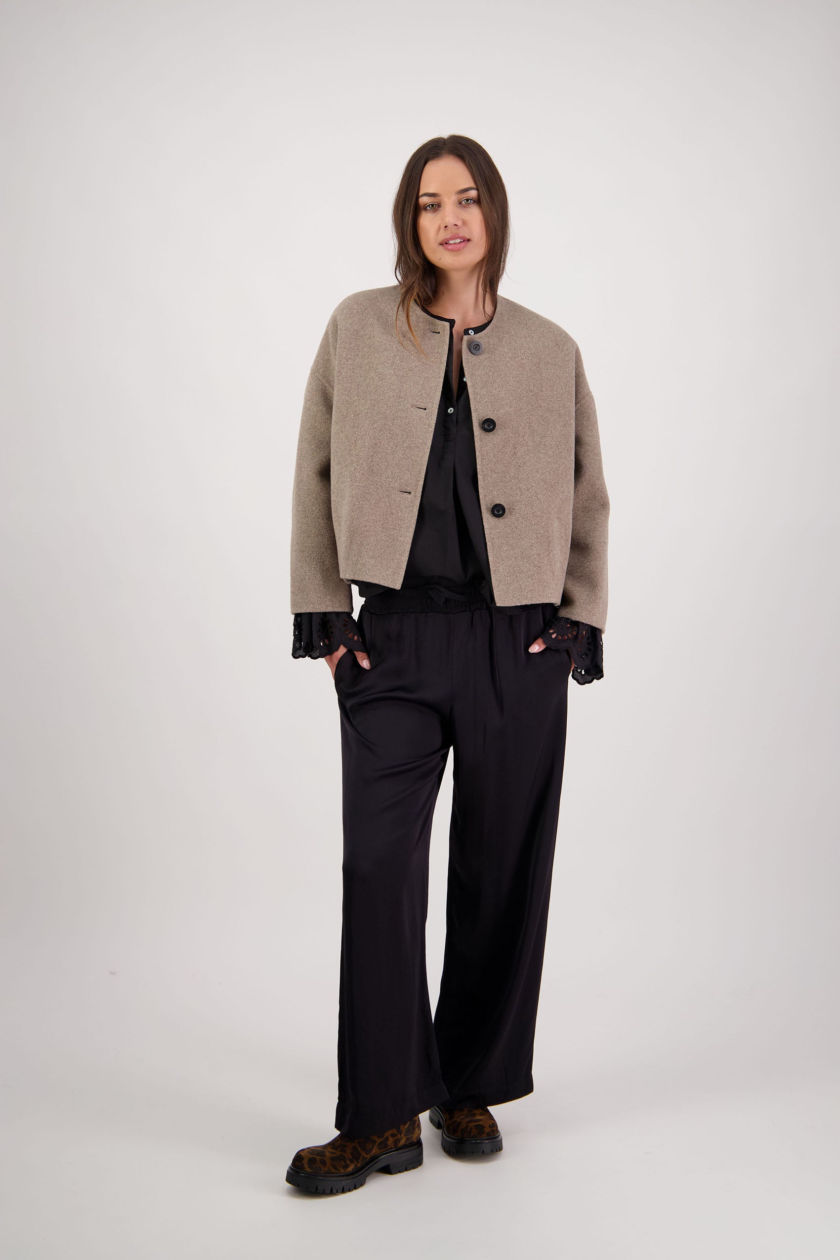 Renee Taupe Wool Blend Jacket, Briarwood NZ