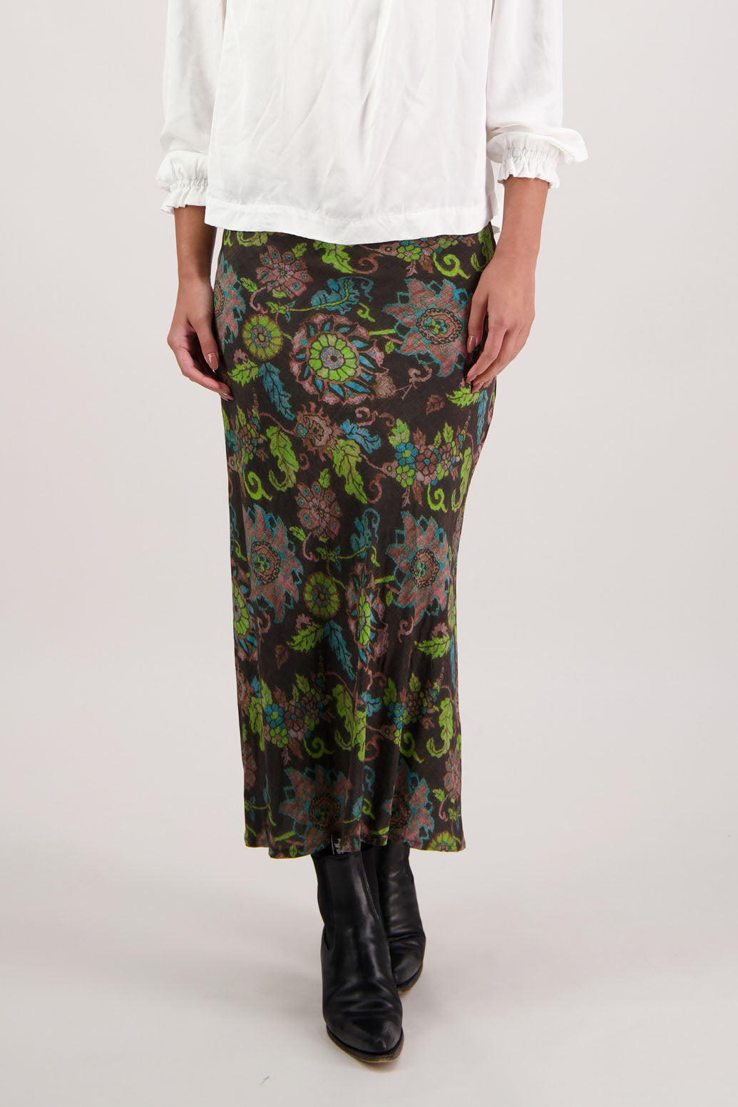 Rosa Brown Floral Skirt