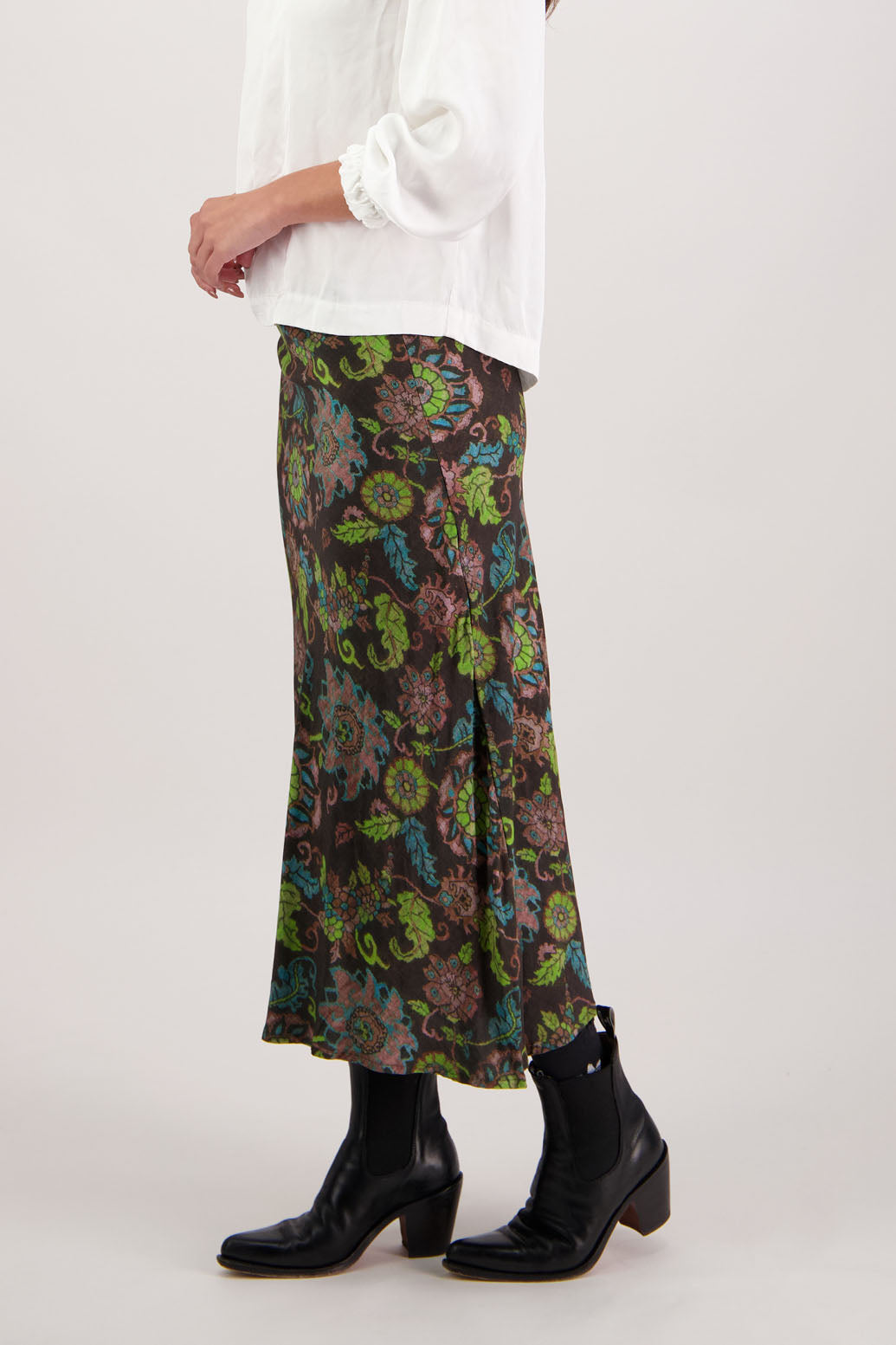 Rosa Brown Floral Skirt