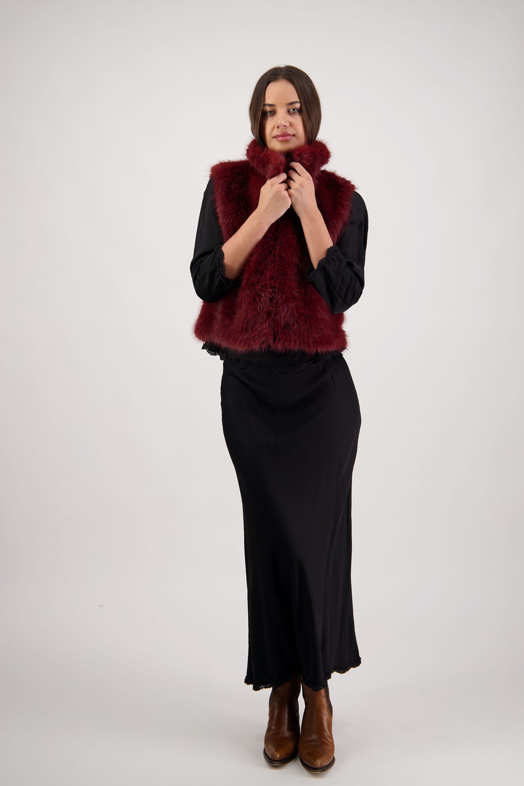 Royal Red Fluffy Vest