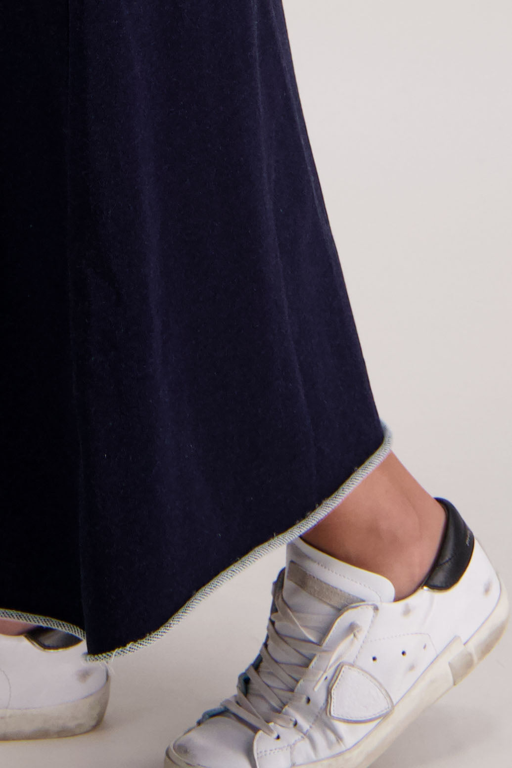 Rutherford Skirt in Denim Jersey by Briarwood NZ. 100% cotton sweatshirting a-line skirt, elasticated waist, raw hem
