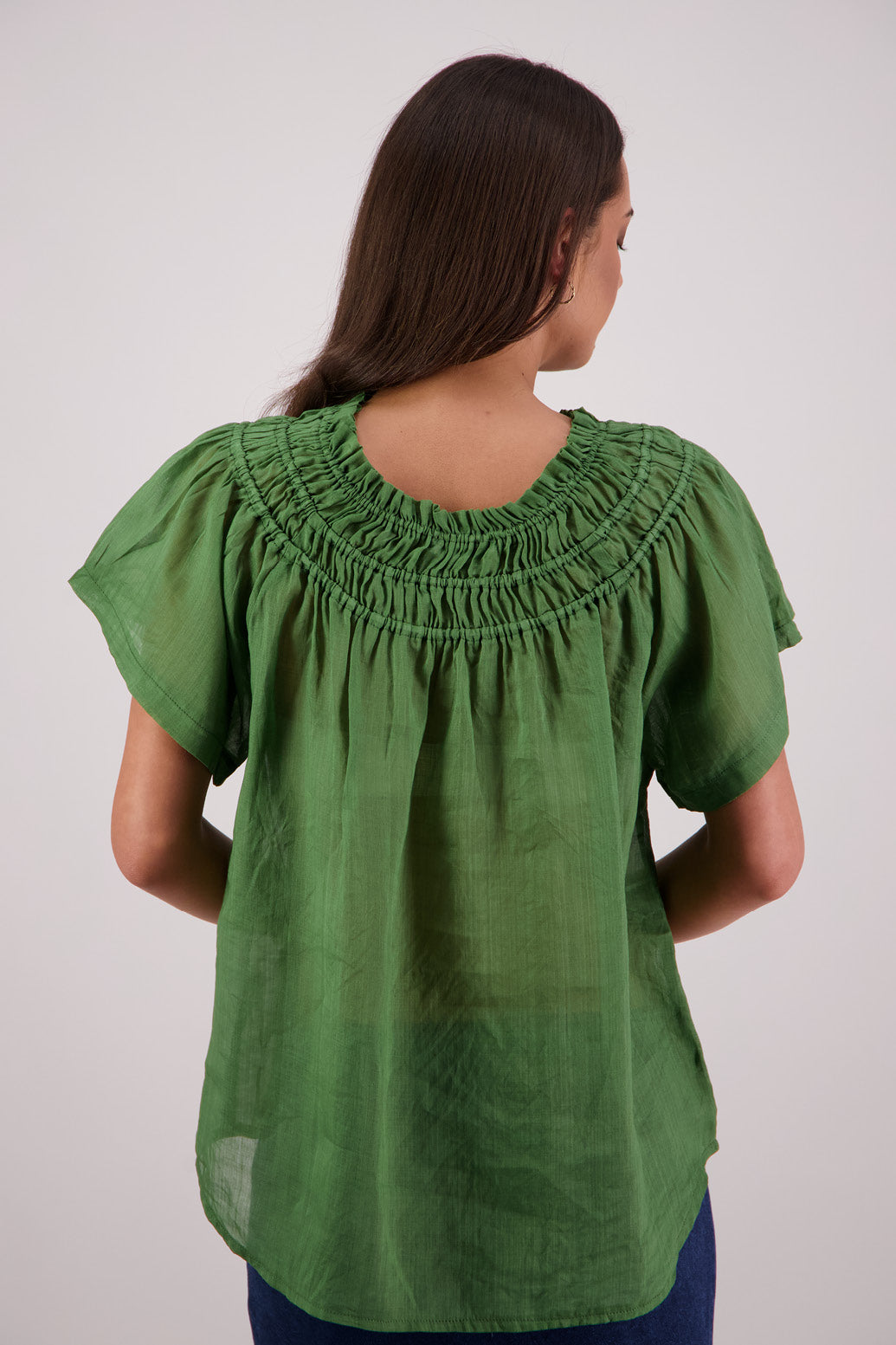 Back view Briarwood Sally Top in Green.