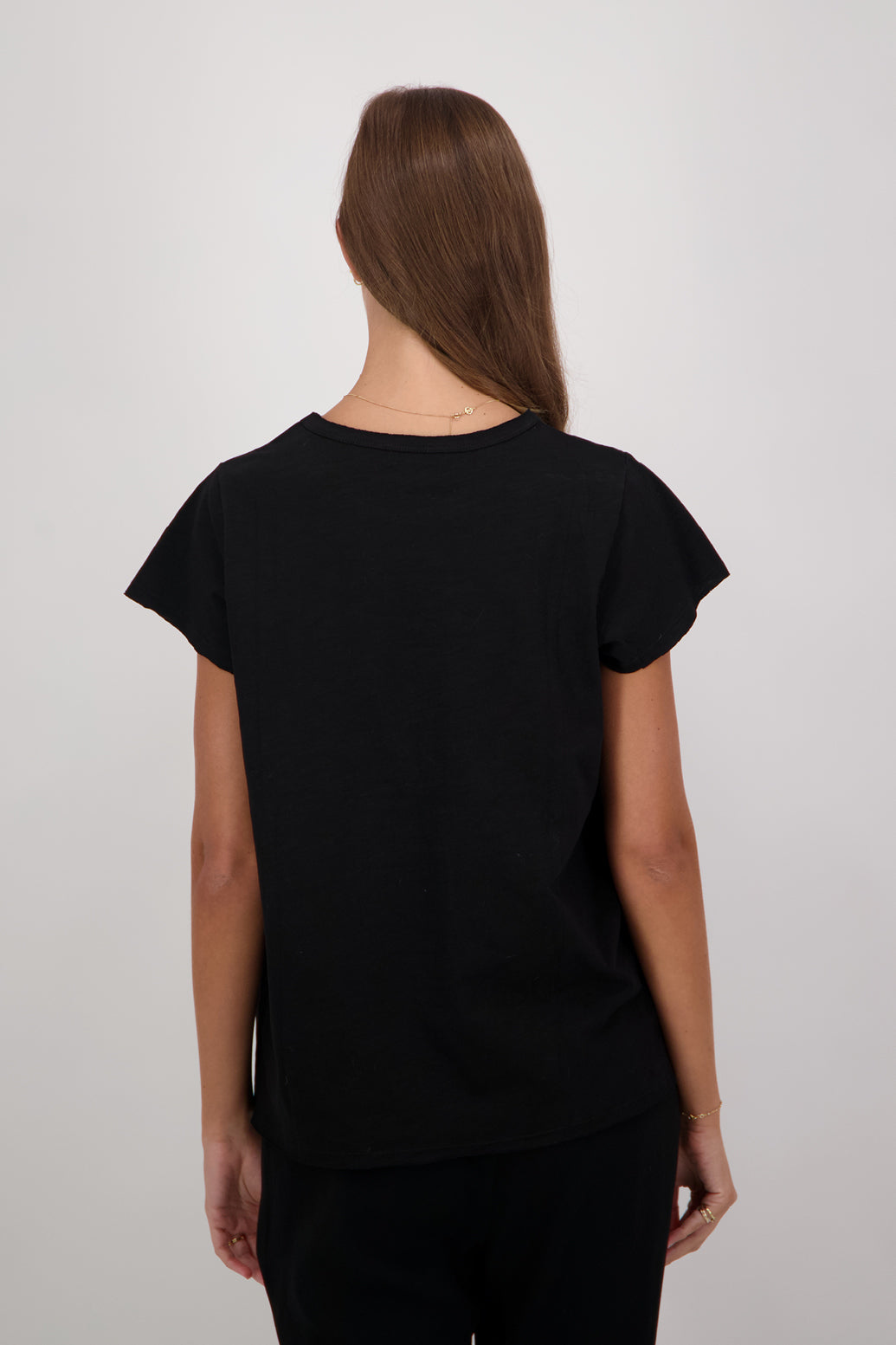 Salma 100% Cotton Short Sleeve T-Shirt - Black