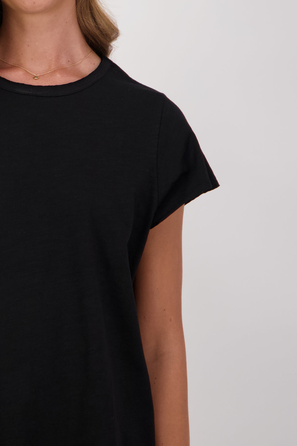 Salma 100% Cotton Short Sleeve T-Shirt - Black