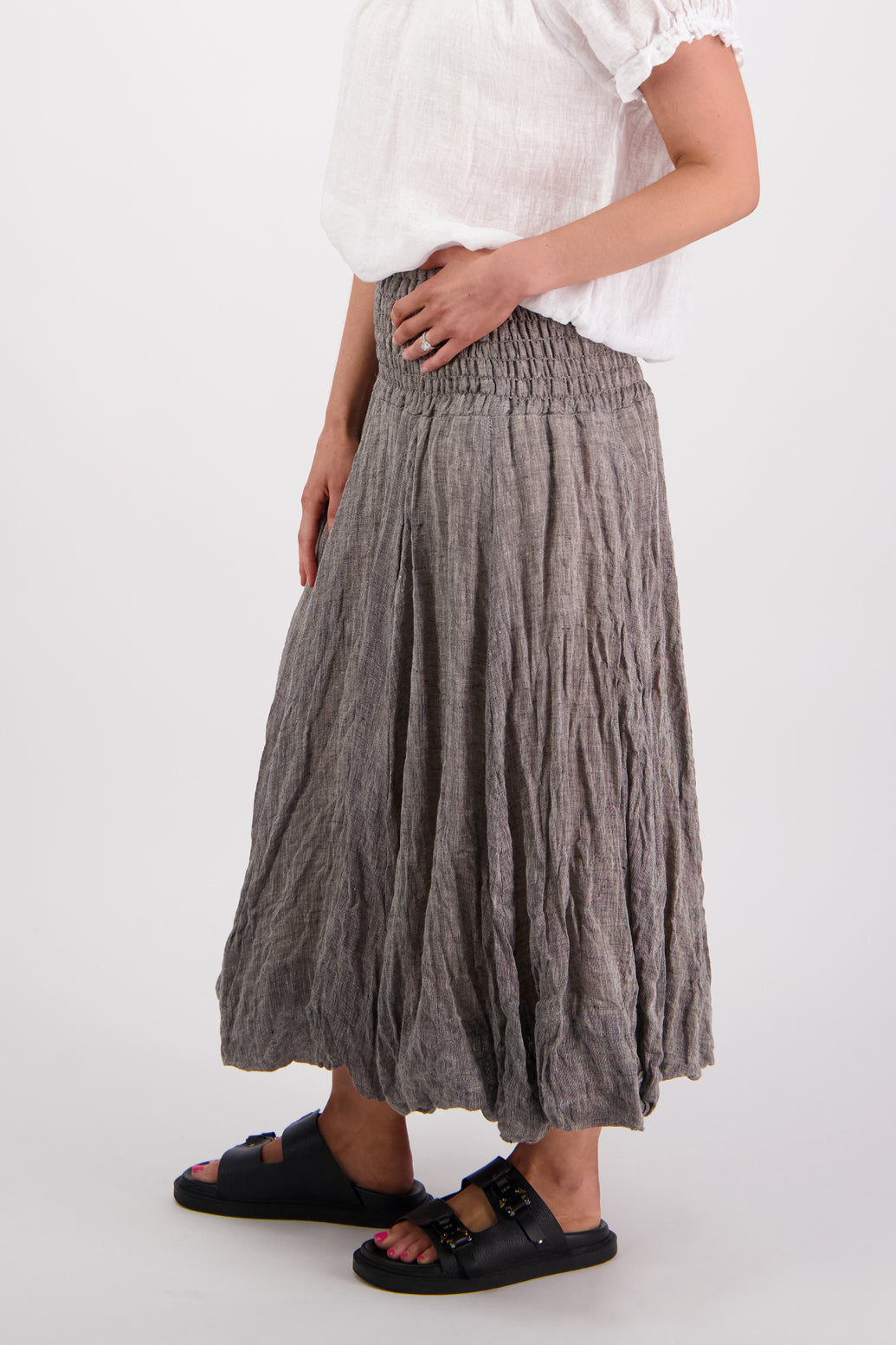 Sarah Ink Linen Gauze Skirt