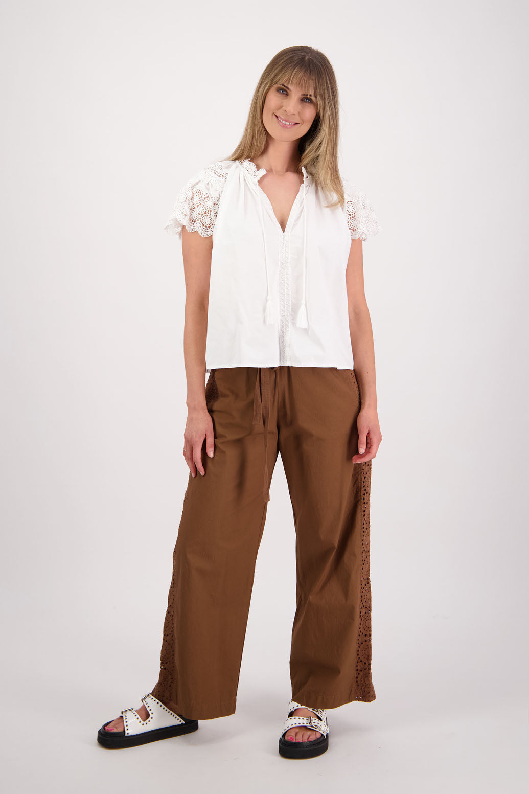 Sebbie White Cotton Poplin Top