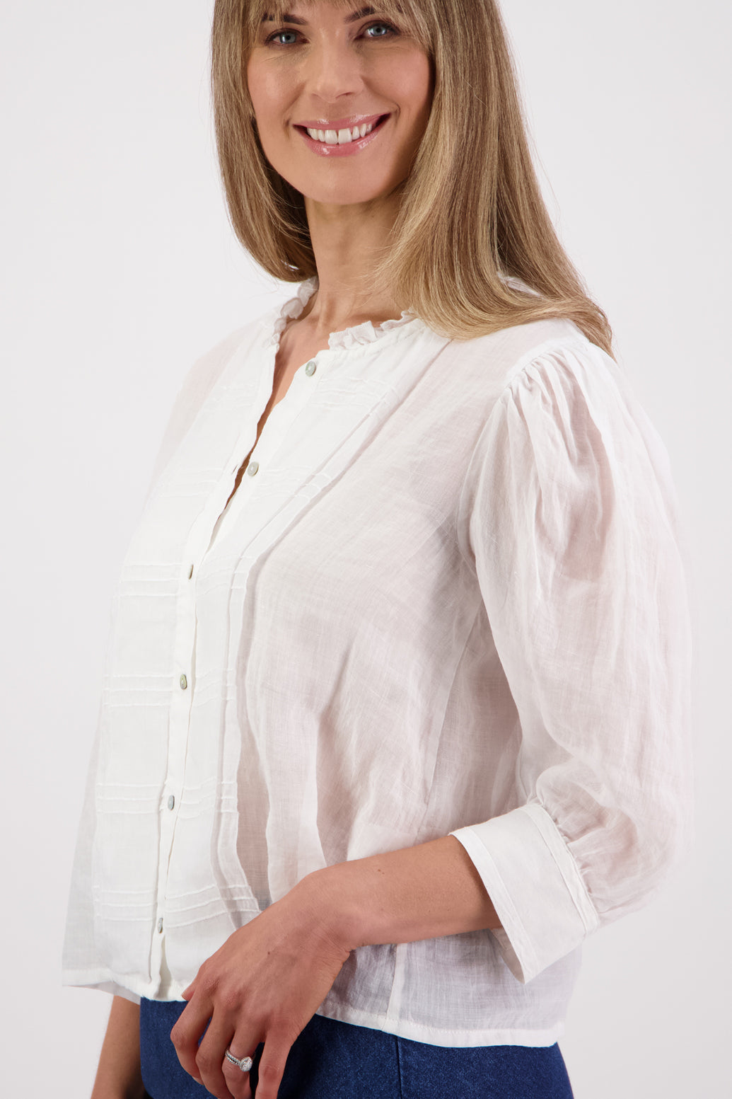 Selby White Ramie Top