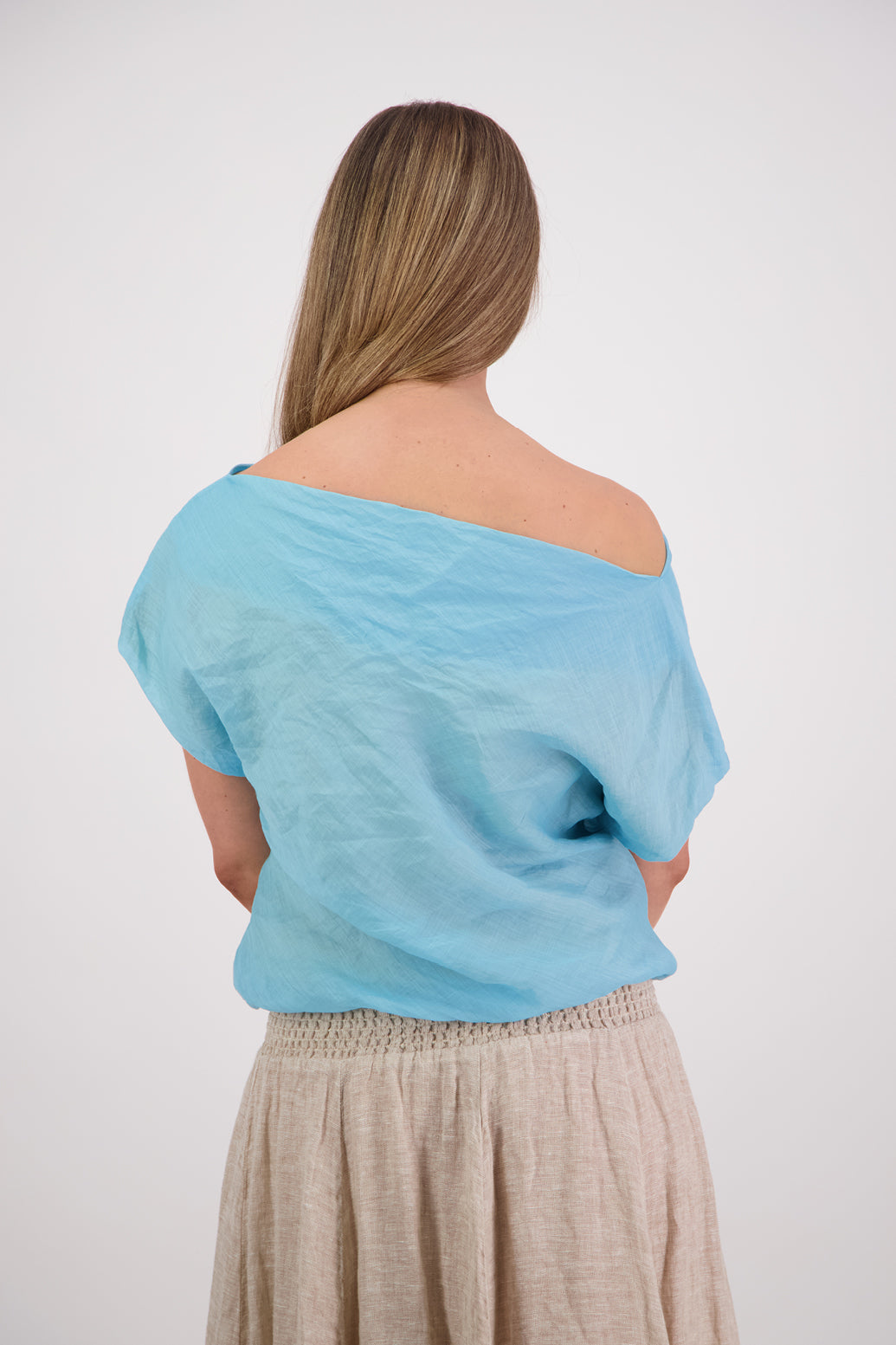 Sissy Aqua Ramie Top
