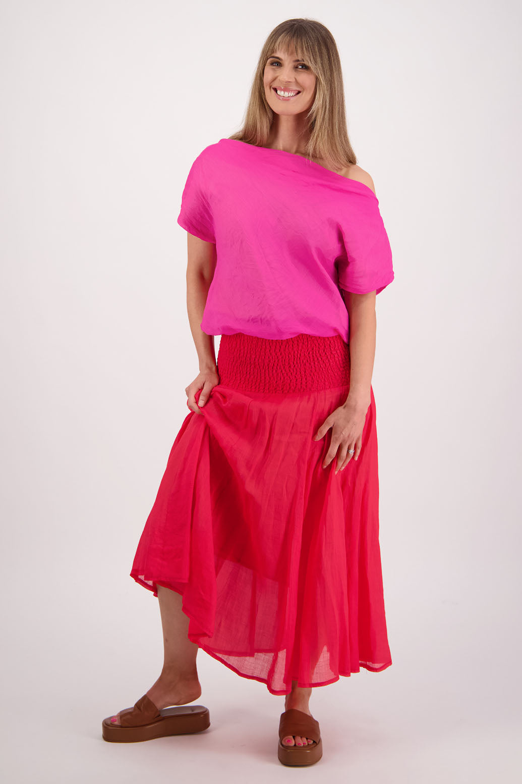 Sissy Fuchsia Ramie Top
