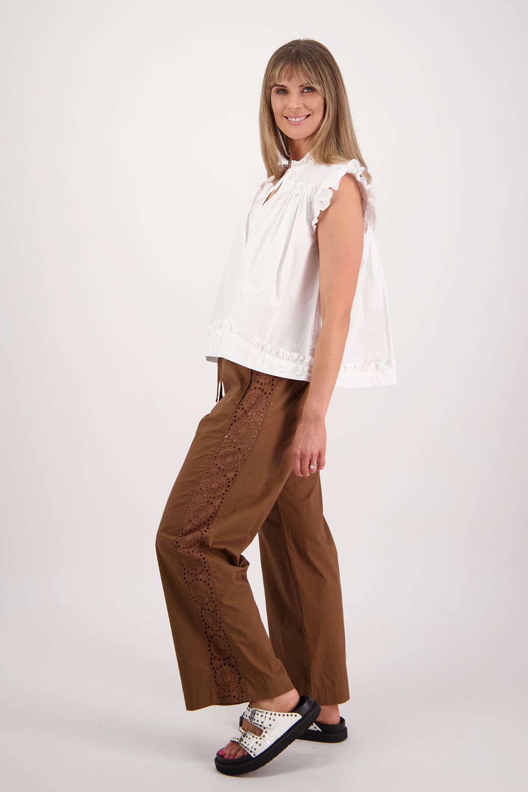 Skye White Cotton Poplin Top