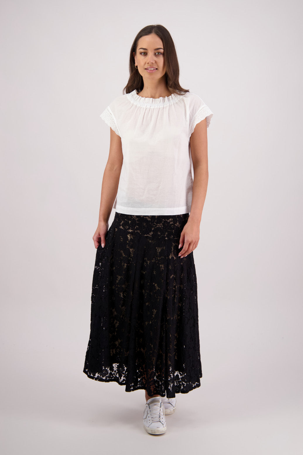 Briarwood Sparkle Lace Skirt in Black.