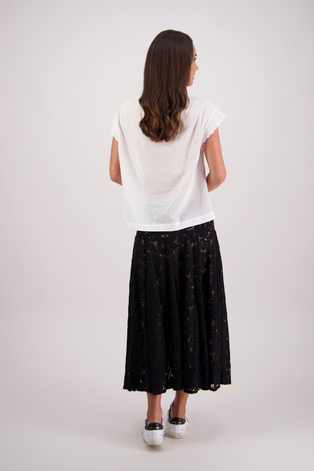 Back view of Briarwood Sparkle Lace Skirt in Black.