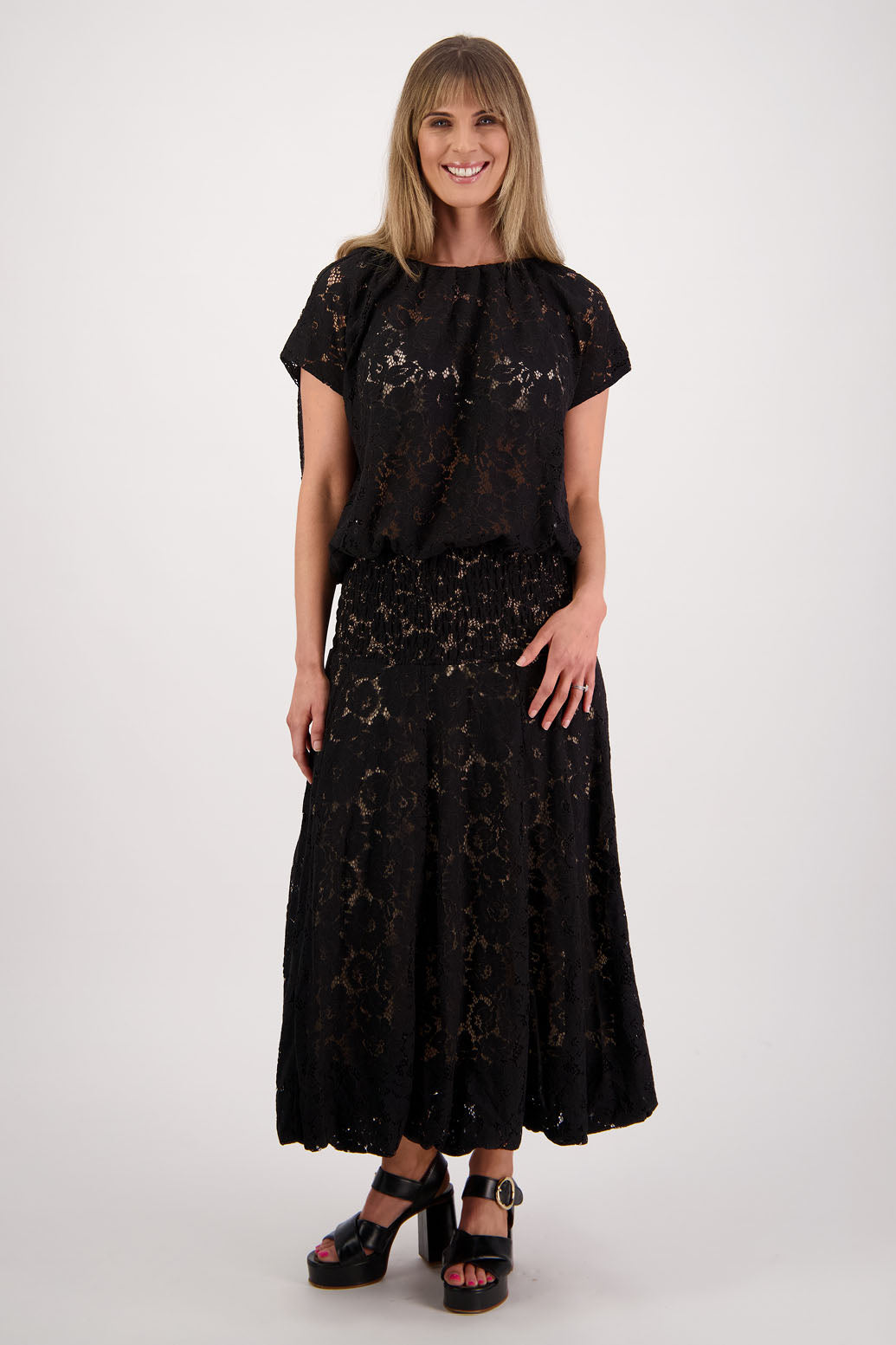 Sparkle Black Lace Skirt