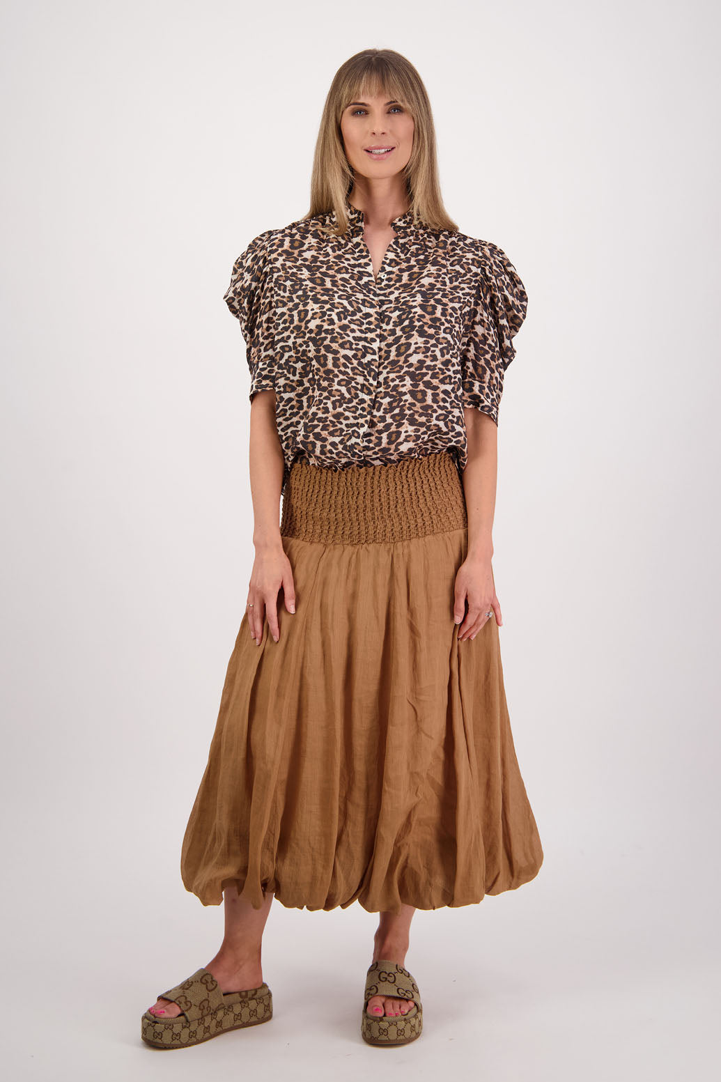 Stevie Leopard Ramie Shirt