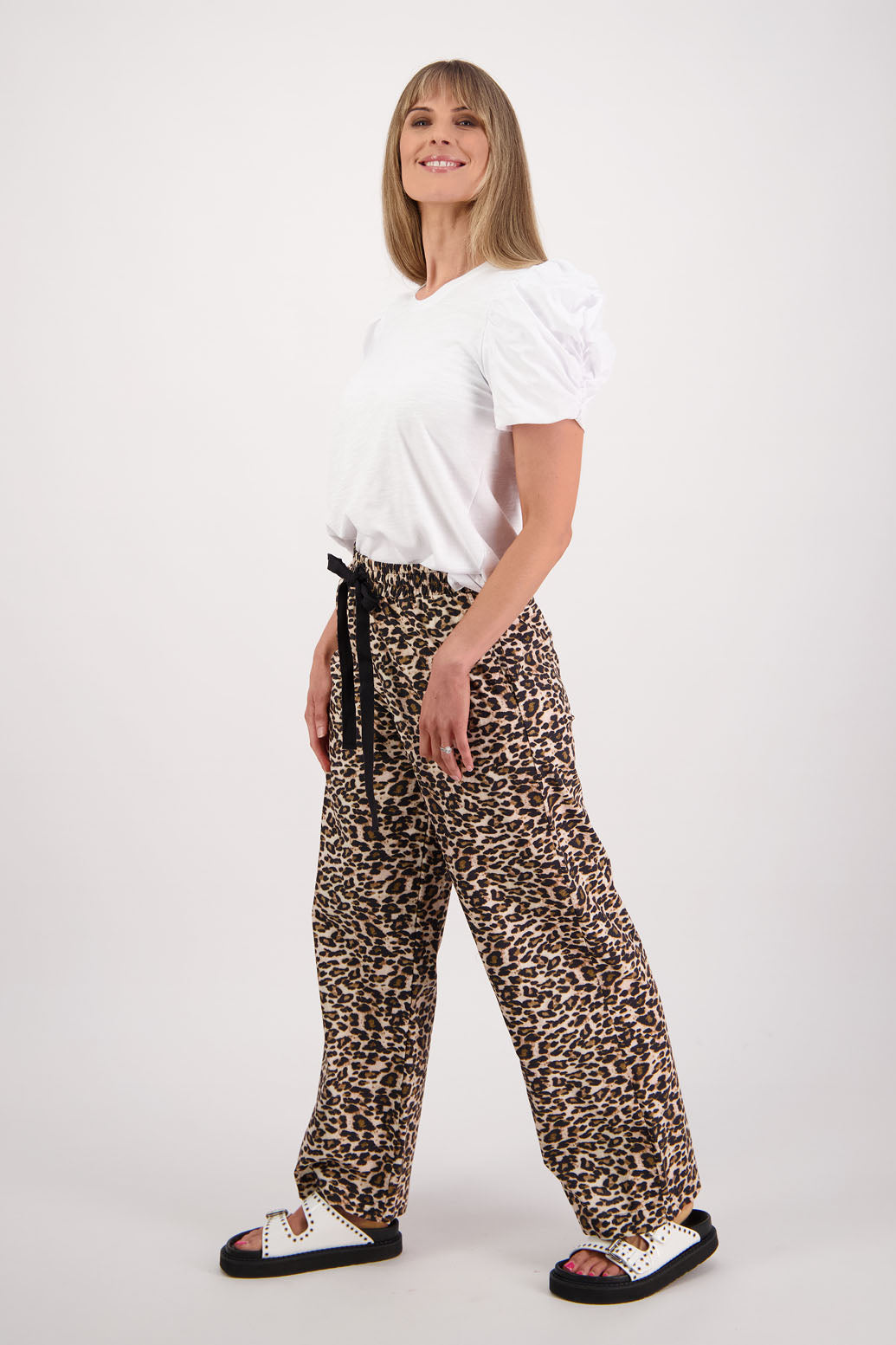 Sam Leopard Cotton Poplin Pant