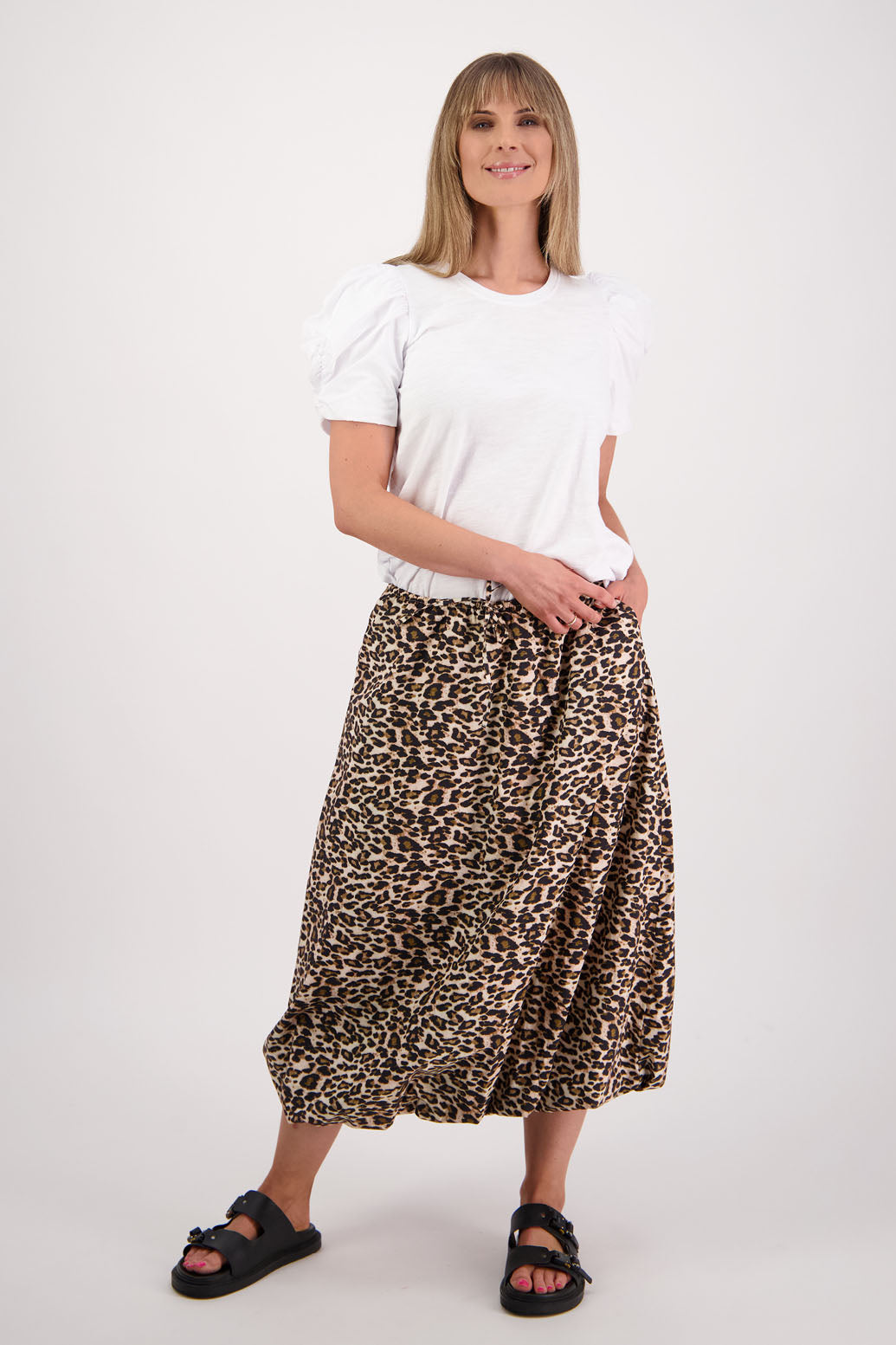 Sammy Leopard Cotton Poplin Skirt