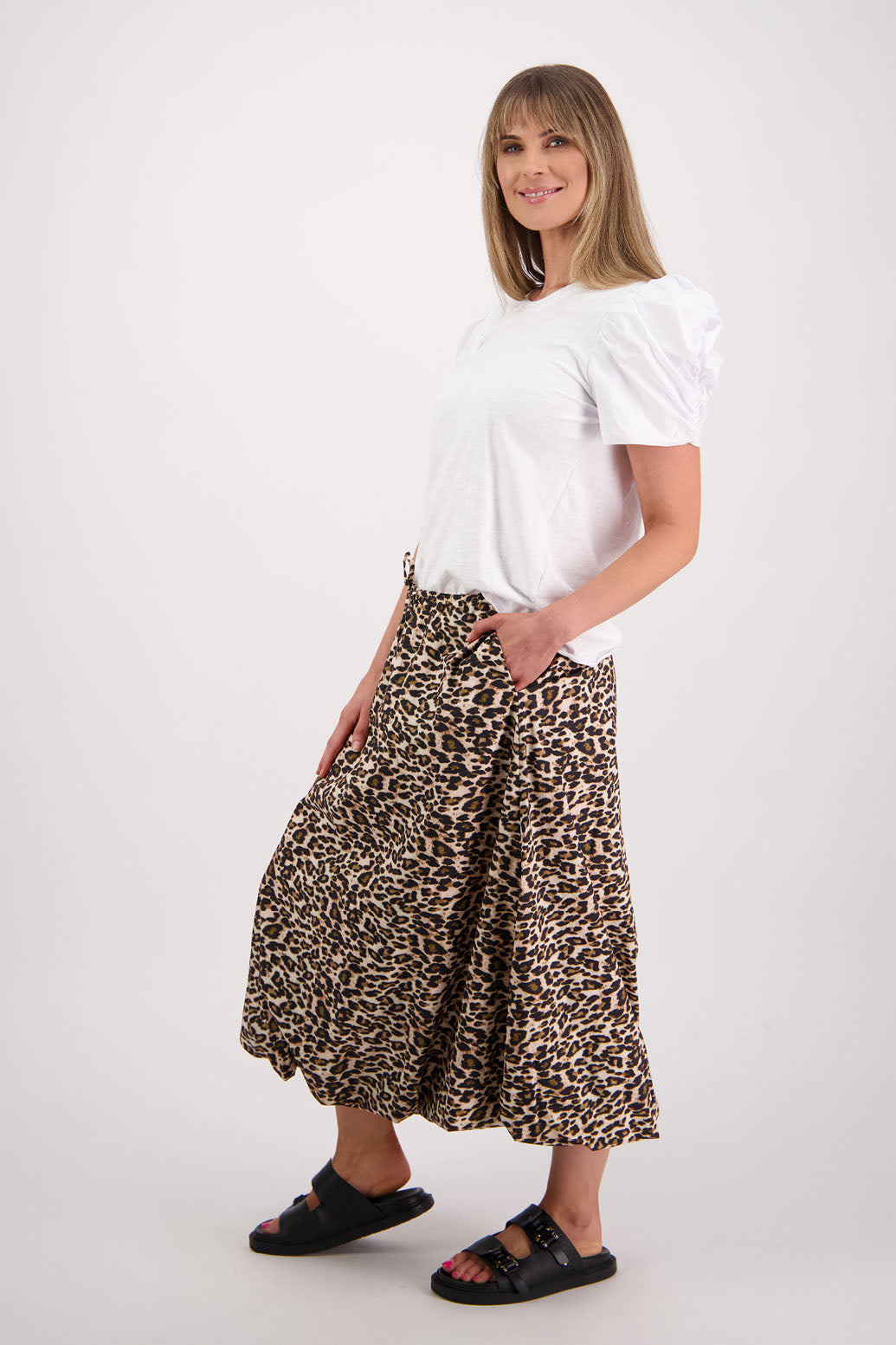 Sammy Leopard Cotton Poplin Skirt