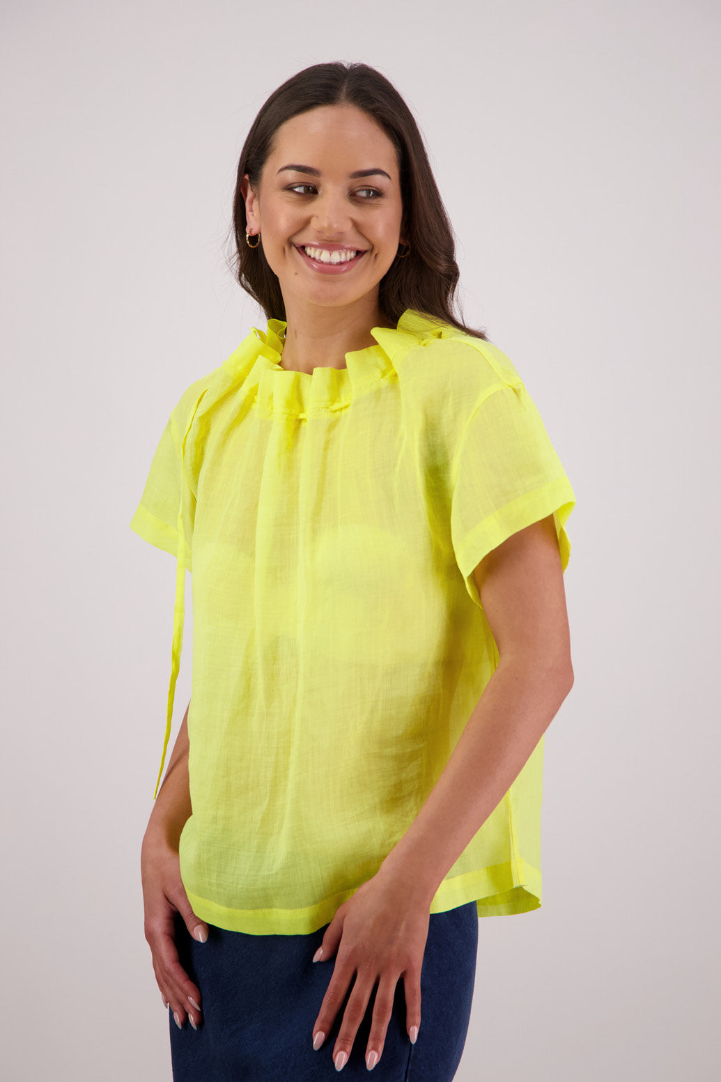 Side view Briarwood Taffy Top In Yellow.