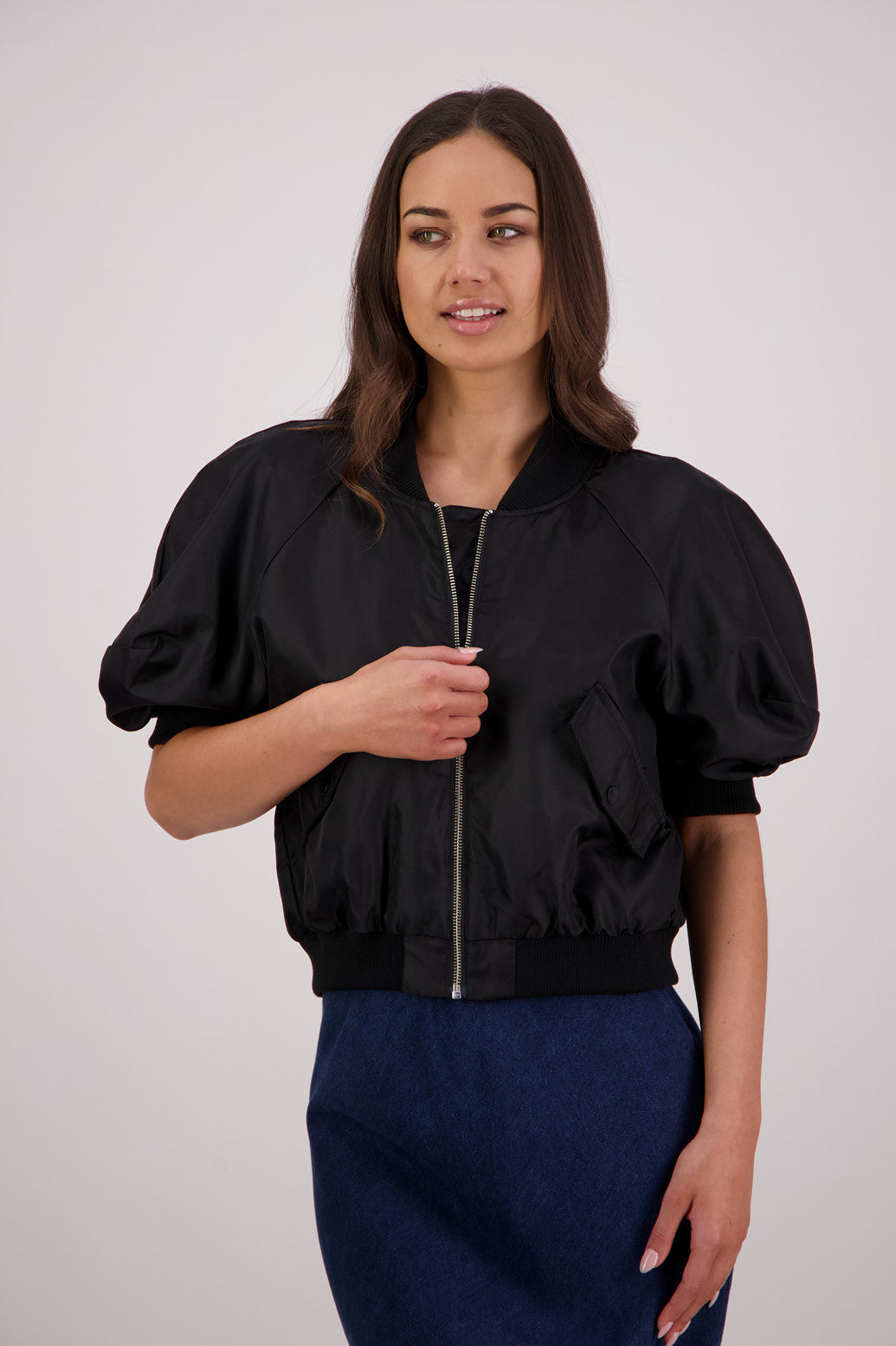 Briarwood Tarzan Bomber Jacket in Black, 100% Polyester.