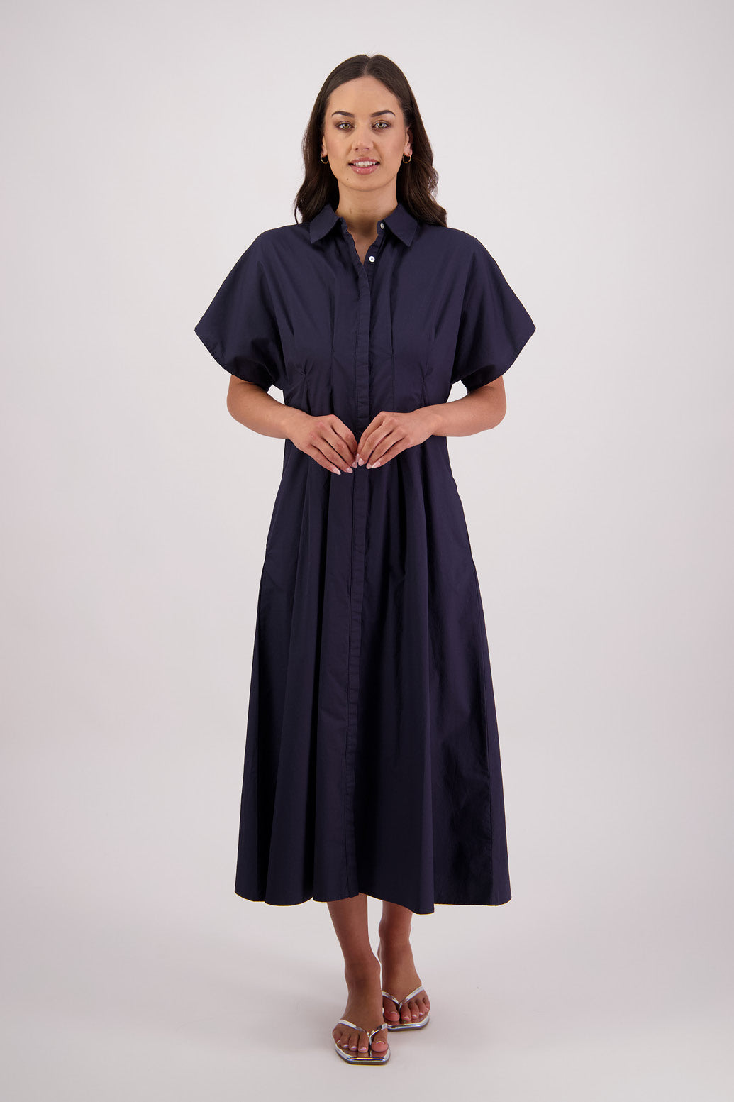 Briarwood Tate Dress in Ink, 100% Cotton Poplin.