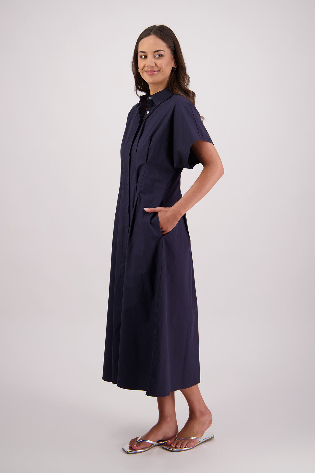 Side view Briarwood Tate Dress in Ink.