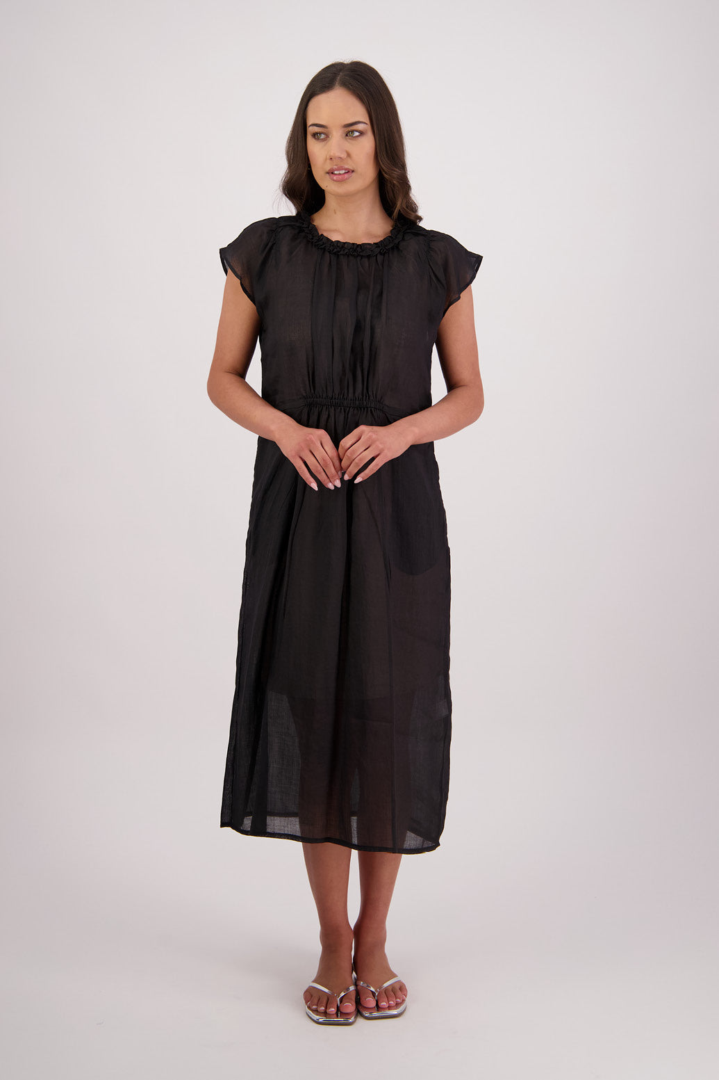 Tawny Black Ramie Dress