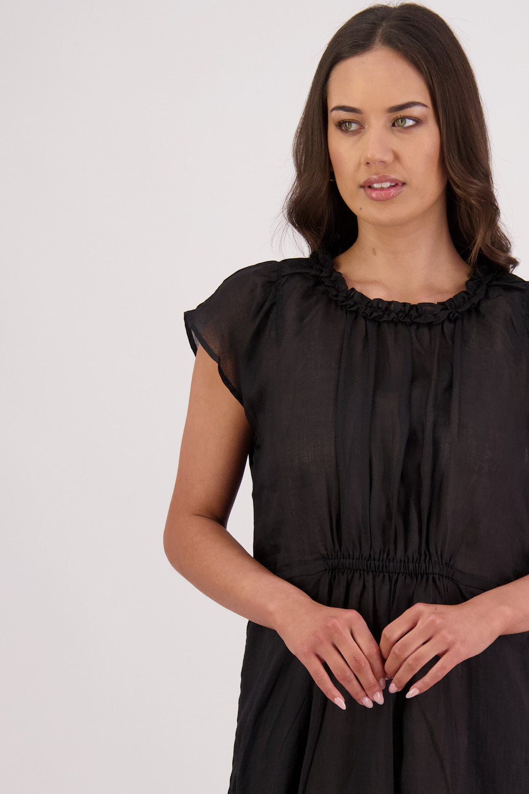 Tawny Black Ramie Dress